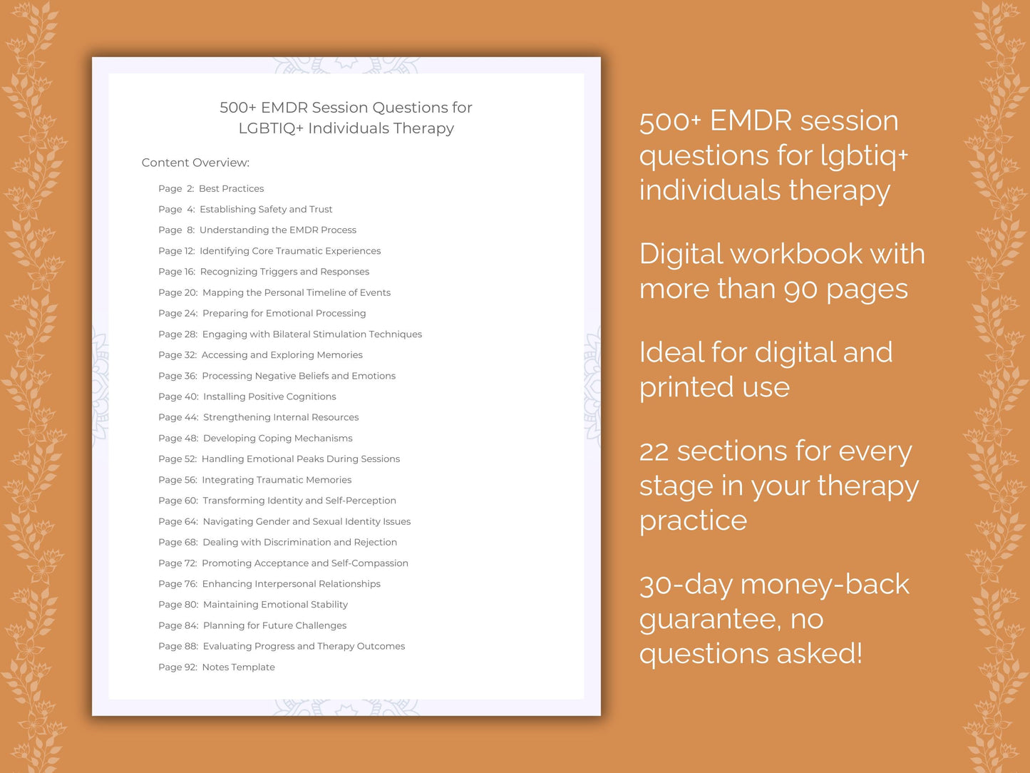 LGBTIQ+ Individuals Eye Movement Desensitization and Reprocessing (EMDR) Therapist Worksheets