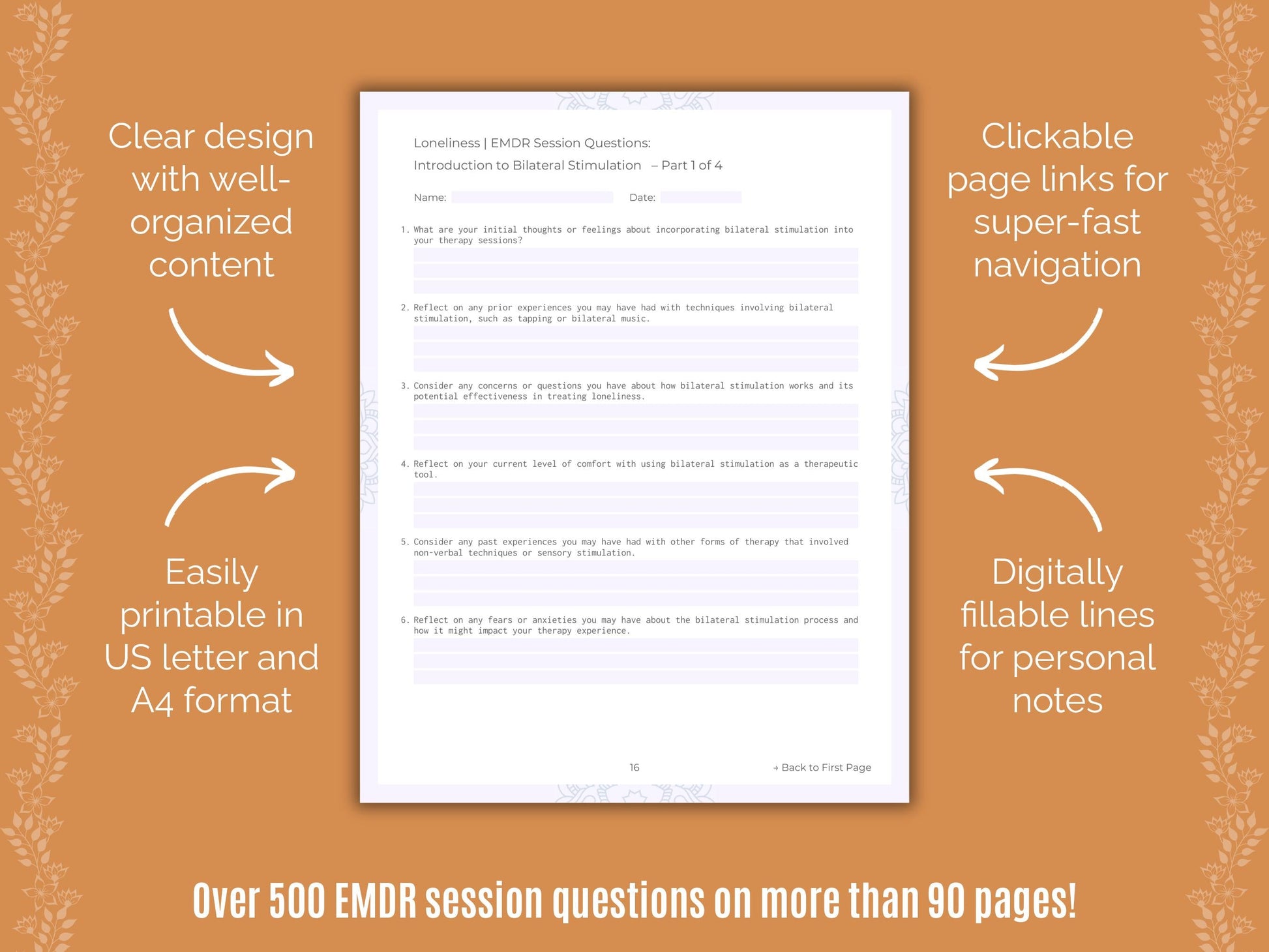 Loneliness Eye Movement Desensitization and Reprocessing (EMDR) Counseling Templates