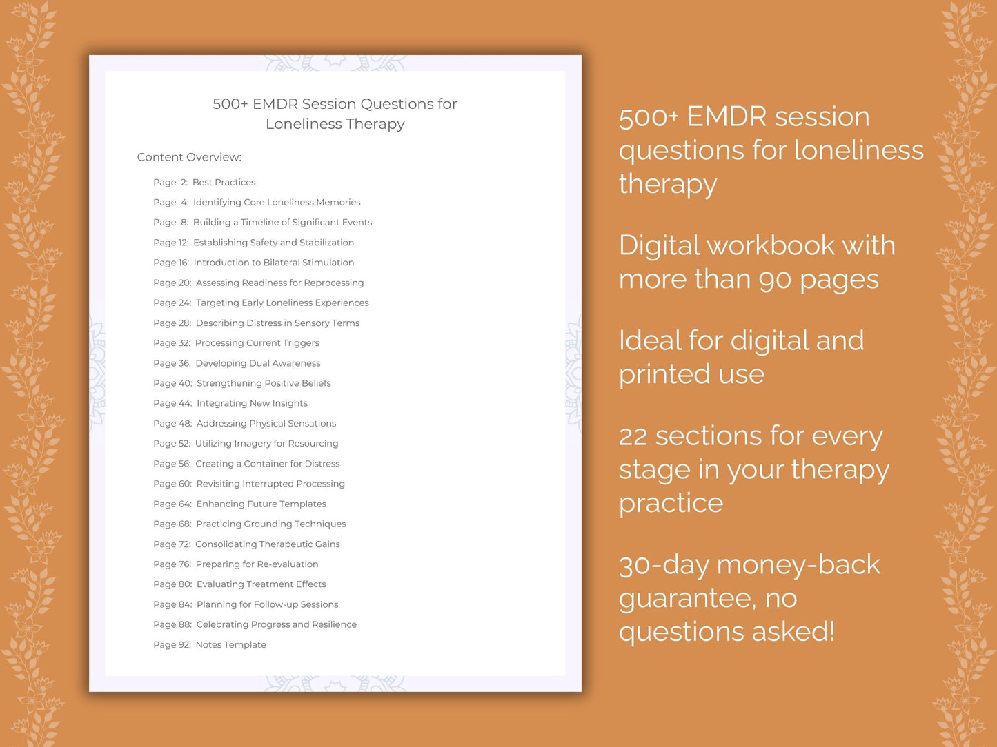 Loneliness Eye Movement Desensitization and Reprocessing (EMDR) Therapist Worksheets