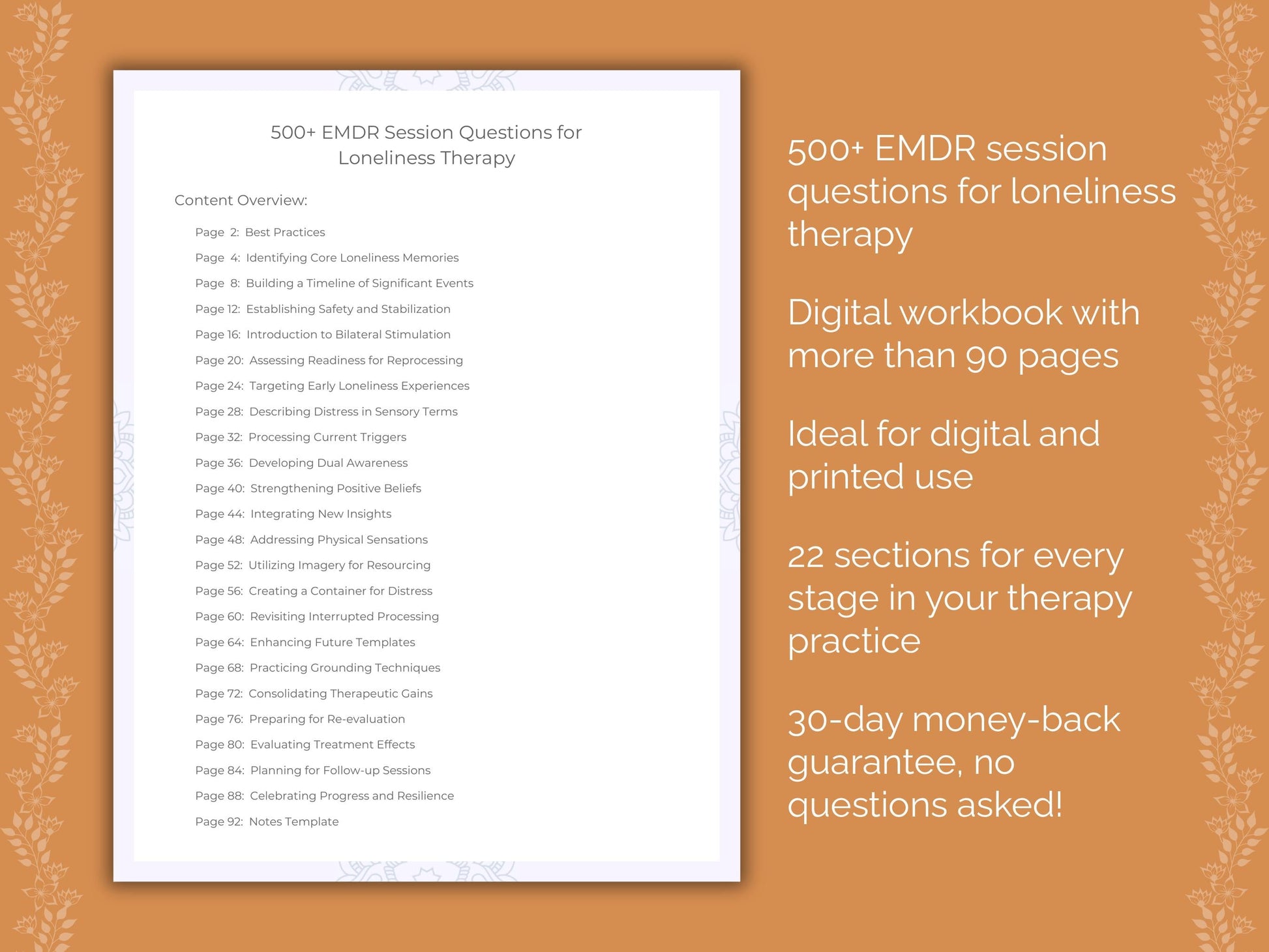 Loneliness Eye Movement Desensitization and Reprocessing (EMDR) Therapist Worksheets