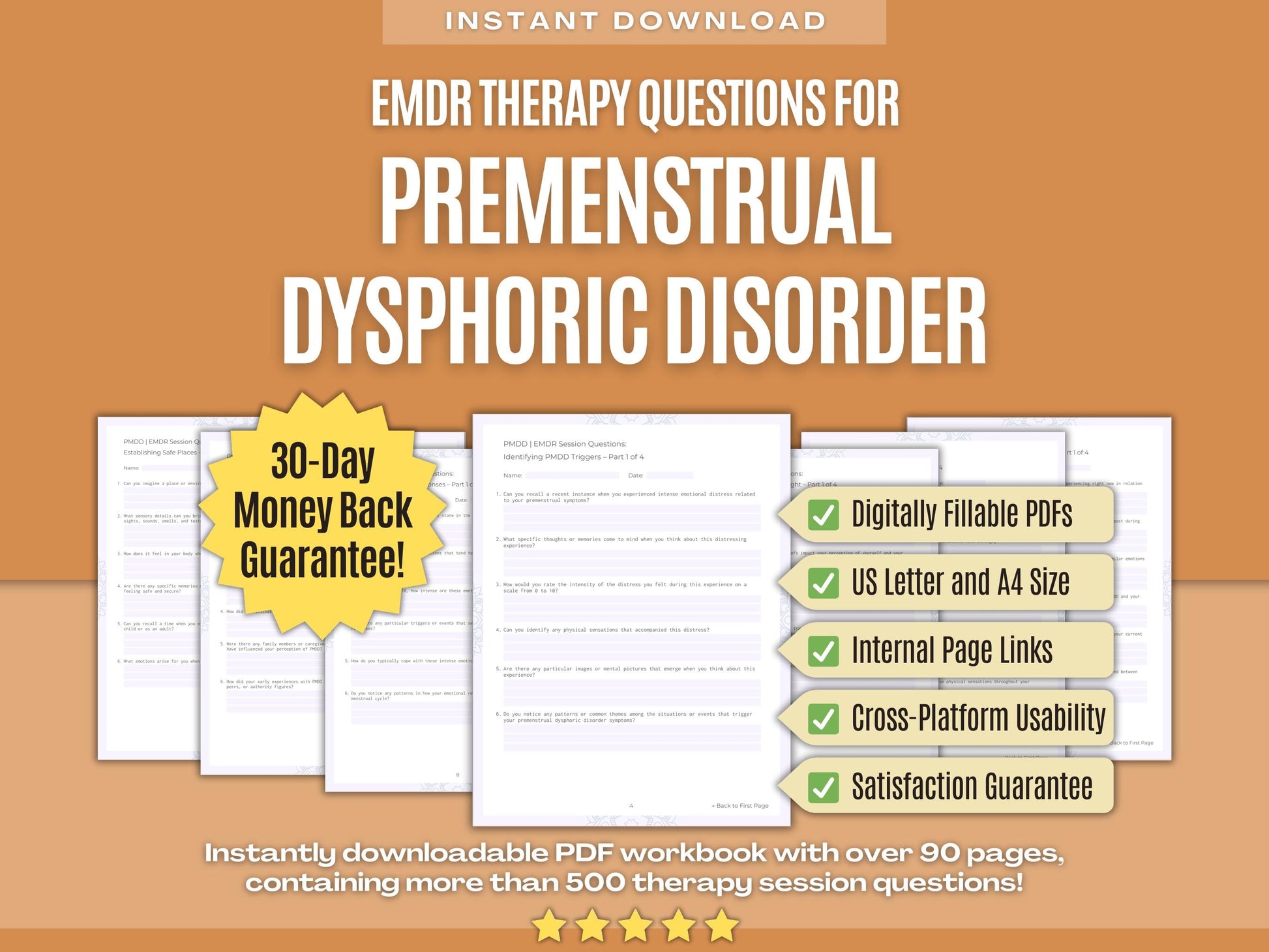 Premenstrual Dysphoric Disorder Eye Movement Desensitization and Reprocessing (EMDR) Psychology Workbooks