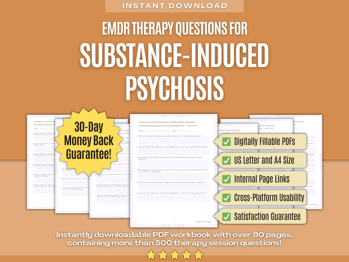 Substance-Induced Psychosis Eye Movement Desensitization and Reprocessing (EMDR) Psychology Workbooks