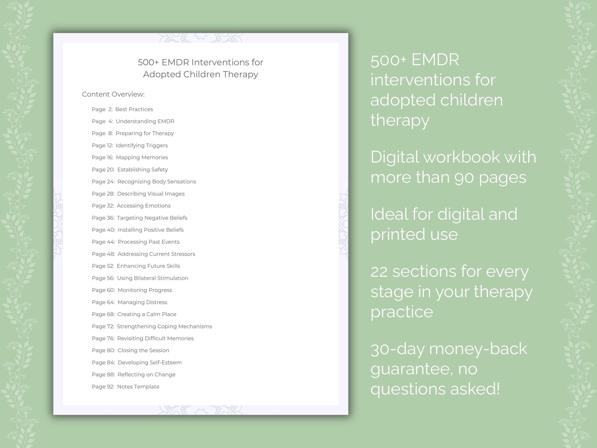 Adopted Children Eye Movement Desensitization and Reprocessing (EMDR) Therapist Worksheets