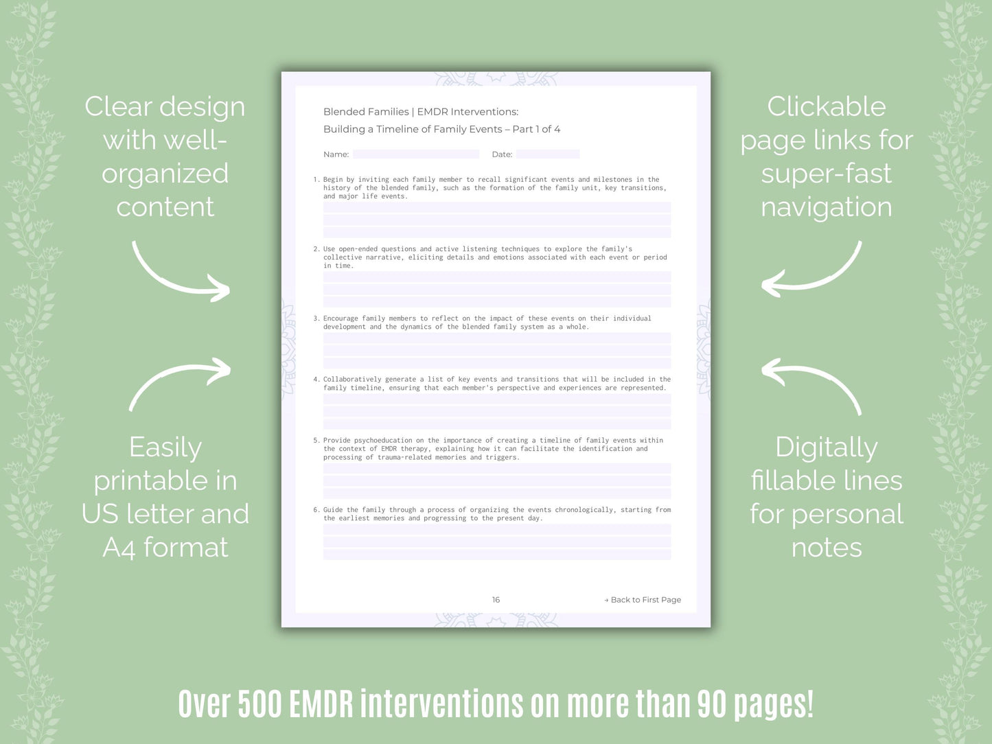 Blended Families Eye Movement Desensitization and Reprocessing (EMDR) Counseling Templates