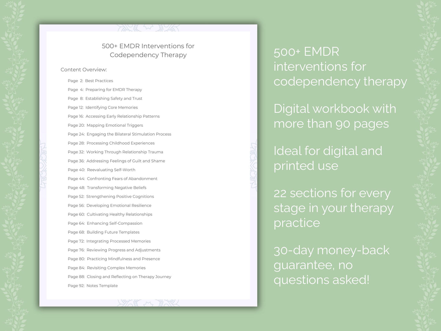 Codependency Eye Movement Desensitization and Reprocessing (EMDR) Therapist Worksheets