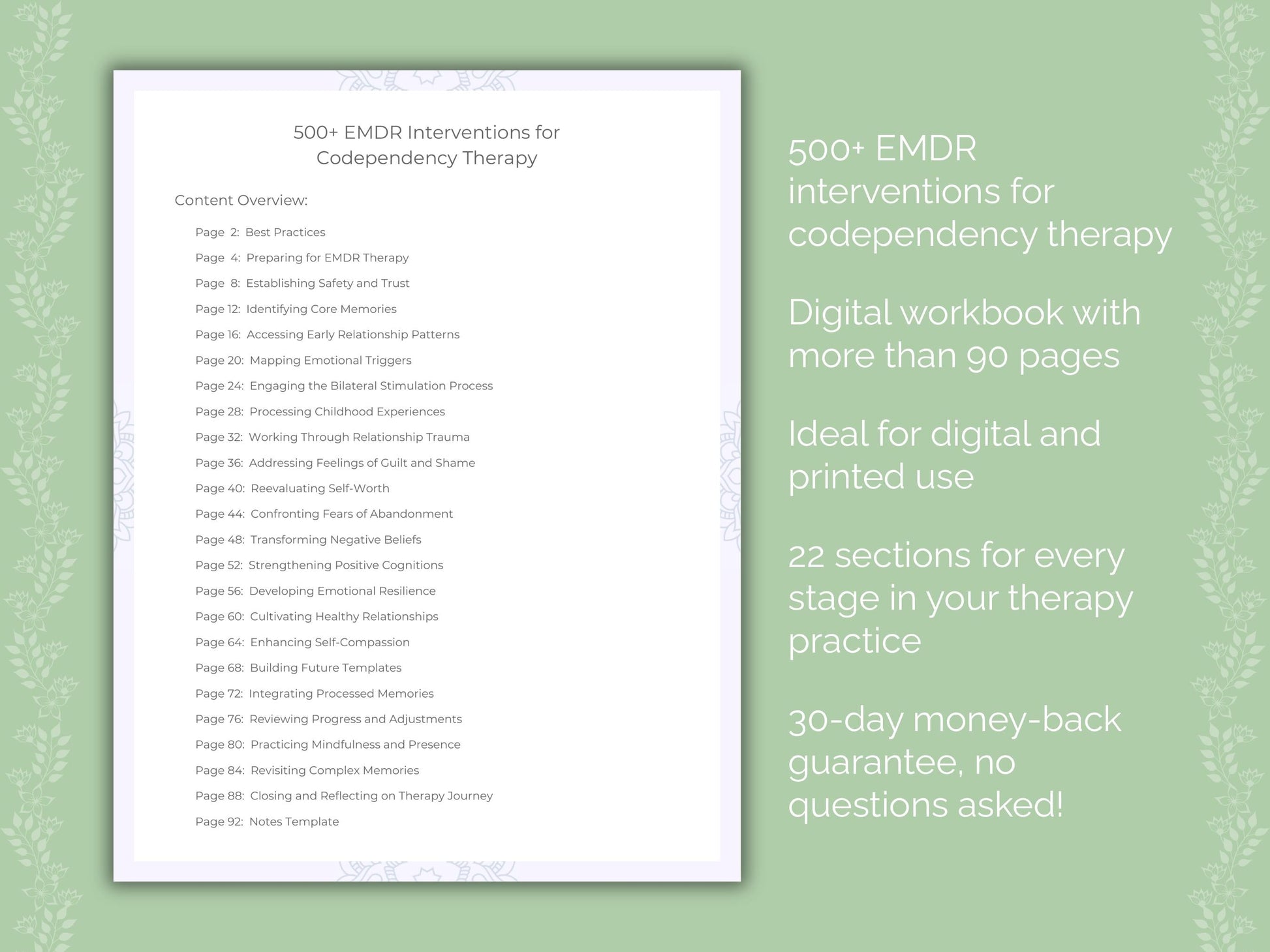 Codependency Eye Movement Desensitization and Reprocessing (EMDR) Therapist Worksheets