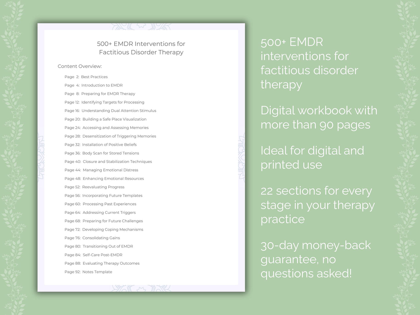 Factitious Disorder Eye Movement Desensitization and Reprocessing (EMDR) Therapist Worksheets