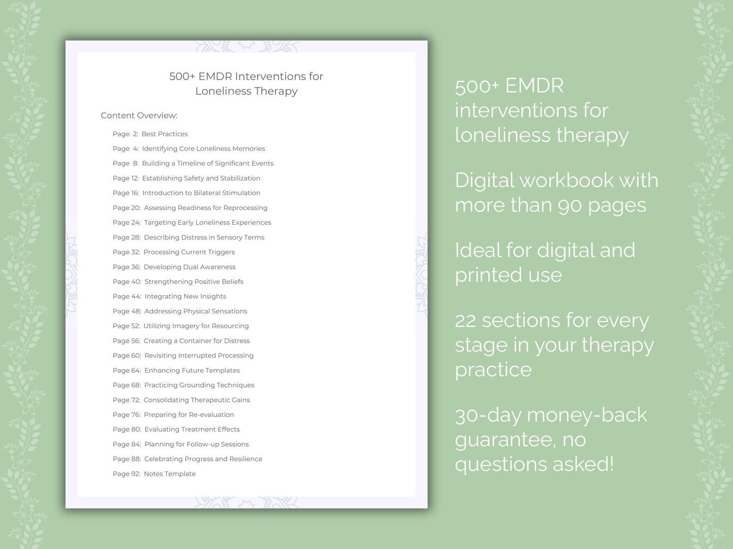 Loneliness Eye Movement Desensitization and Reprocessing (EMDR) Therapist Worksheets