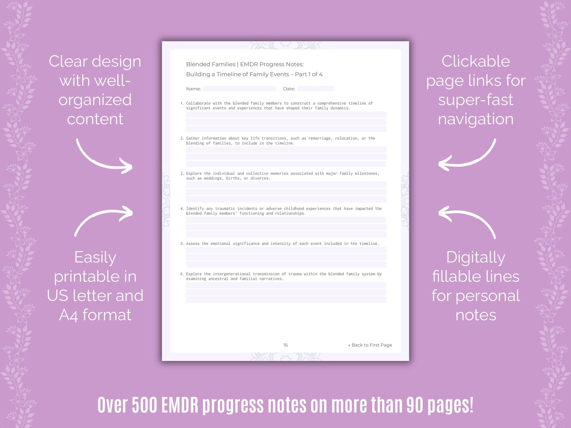 Blended Families Eye Movement Desensitization and Reprocessing (EMDR) Counseling Templates