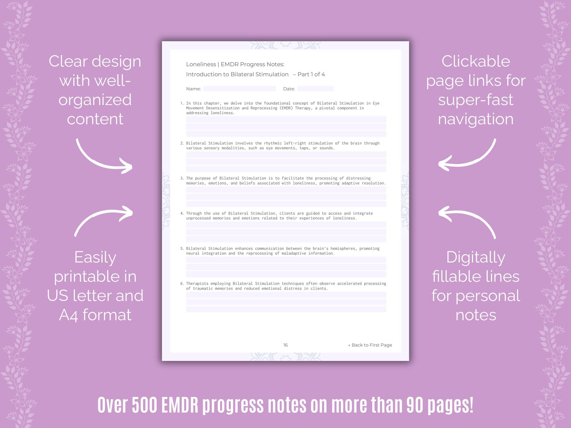 Loneliness Eye Movement Desensitization and Reprocessing (EMDR) Counseling Templates