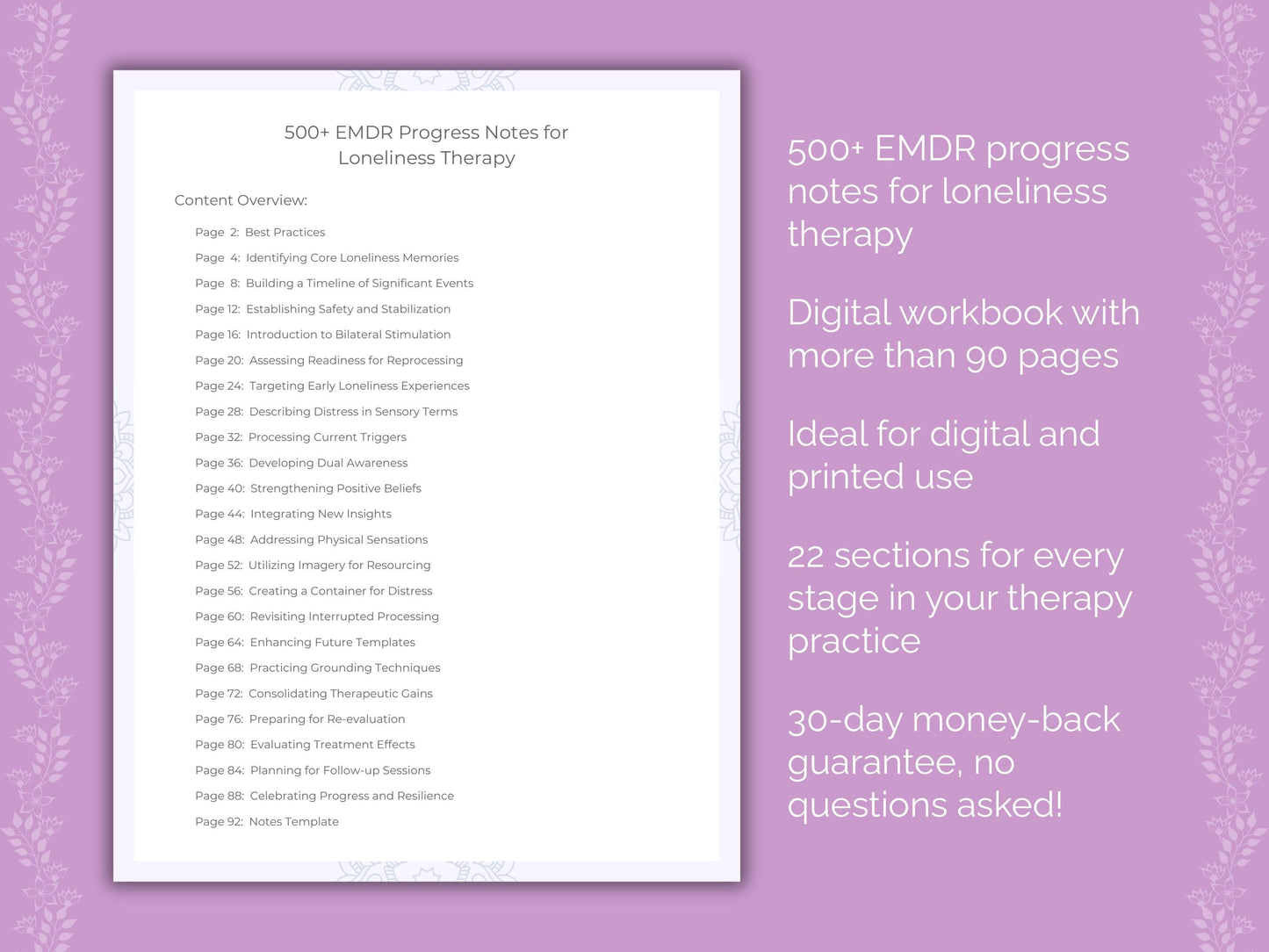 Loneliness Eye Movement Desensitization and Reprocessing (EMDR) Therapist Worksheets