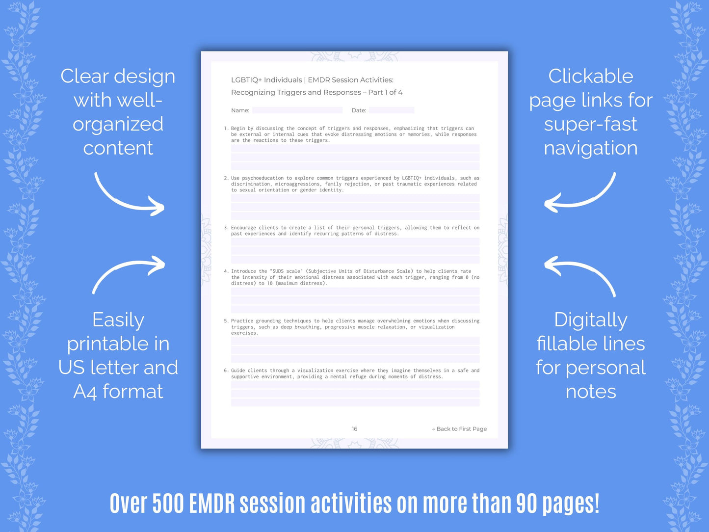 LGBTIQ+ Individuals Eye Movement Desensitization and Reprocessing (EMDR) Counseling Templates