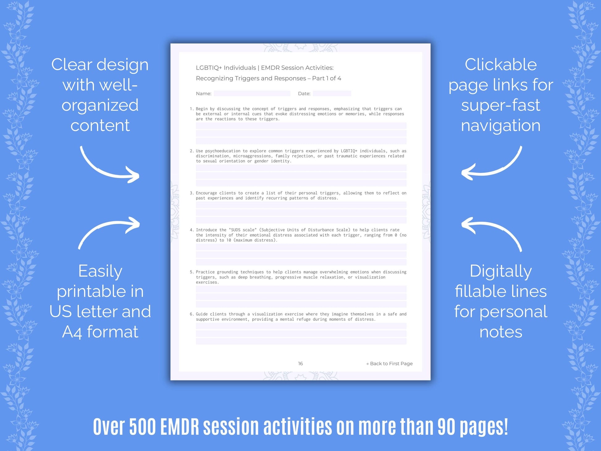 LGBTIQ+ Individuals Eye Movement Desensitization and Reprocessing (EMDR) Counseling Templates