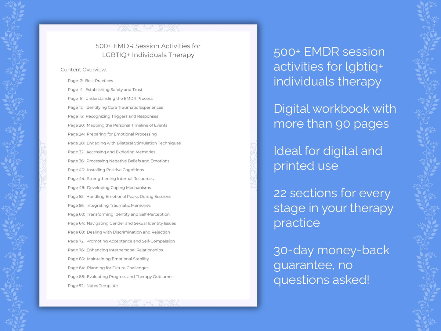 LGBTIQ+ Individuals Eye Movement Desensitization and Reprocessing (EMDR) Therapist Worksheets