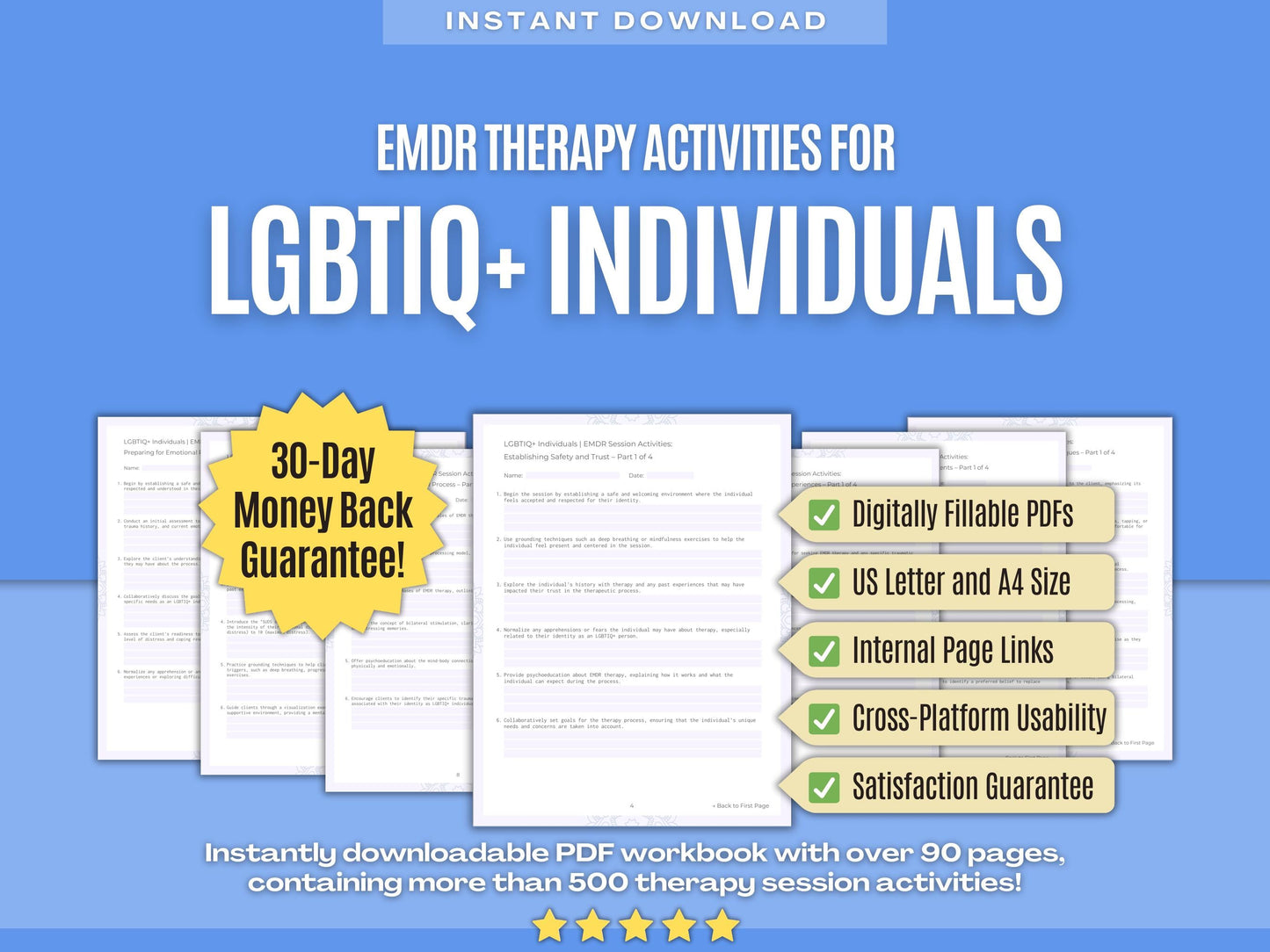 LGBTIQ+ Individuals Eye Movement Desensitization and Reprocessing (EMDR) Psychology Workbooks