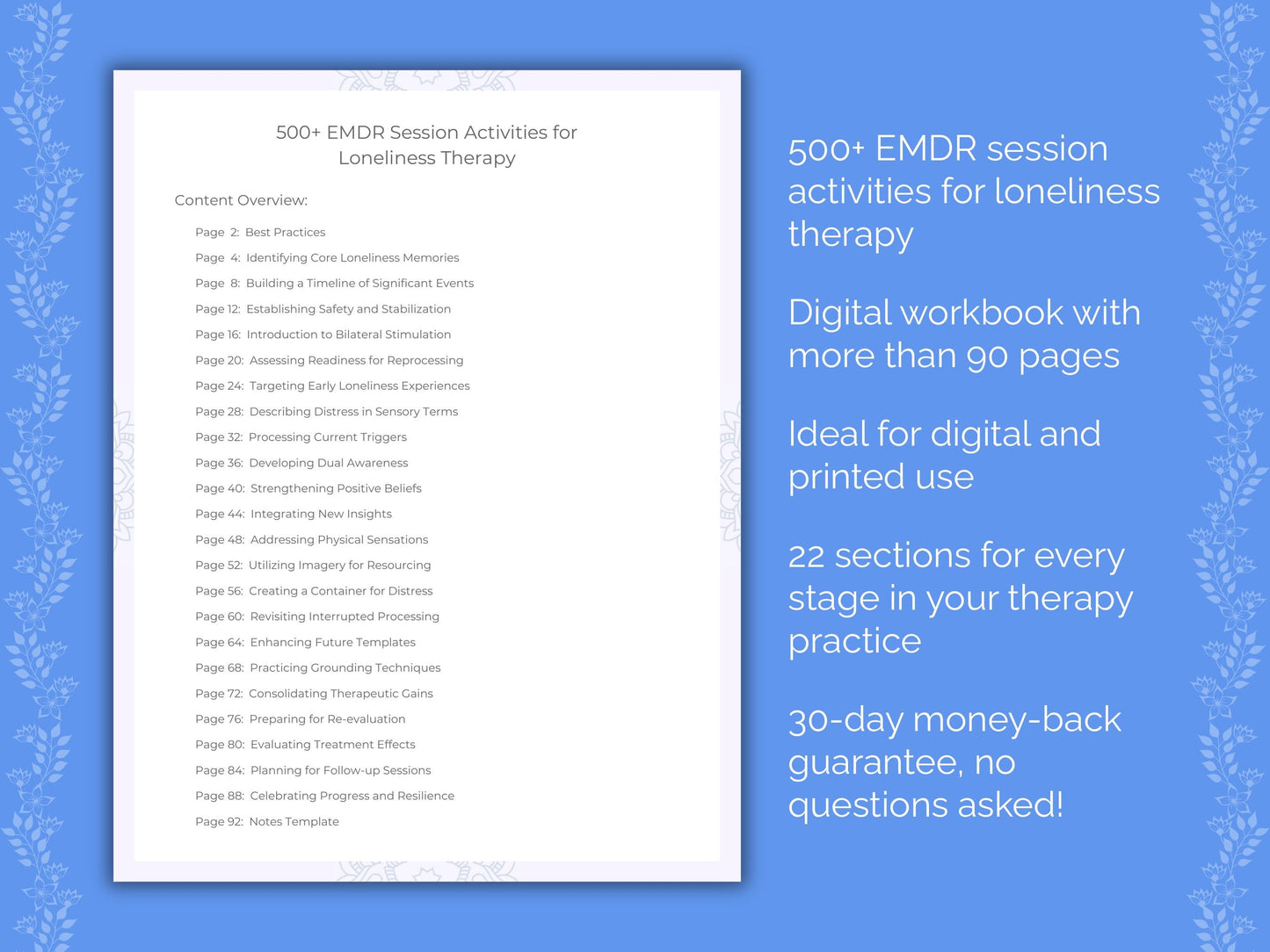 Loneliness Eye Movement Desensitization and Reprocessing (EMDR) Therapist Worksheets