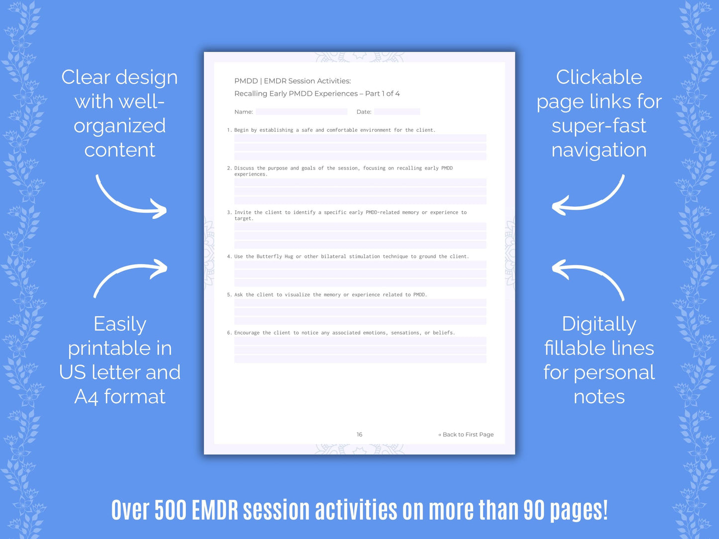 Premenstrual Dysphoric Disorder Eye Movement Desensitization and Reprocessing (EMDR) Counseling Templates