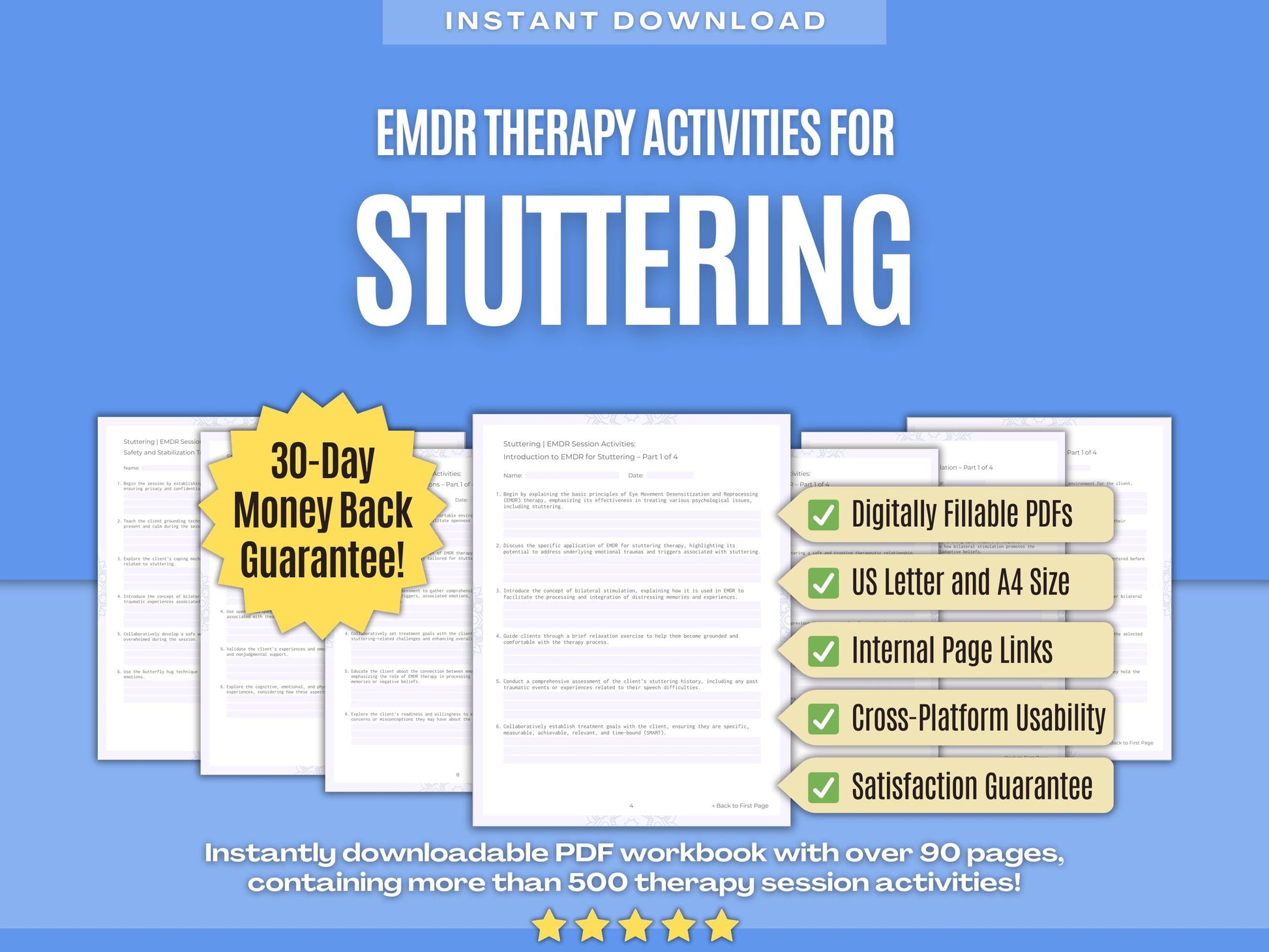 Stuttering Eye Movement Desensitization and Reprocessing (EMDR) Psychology Workbooks