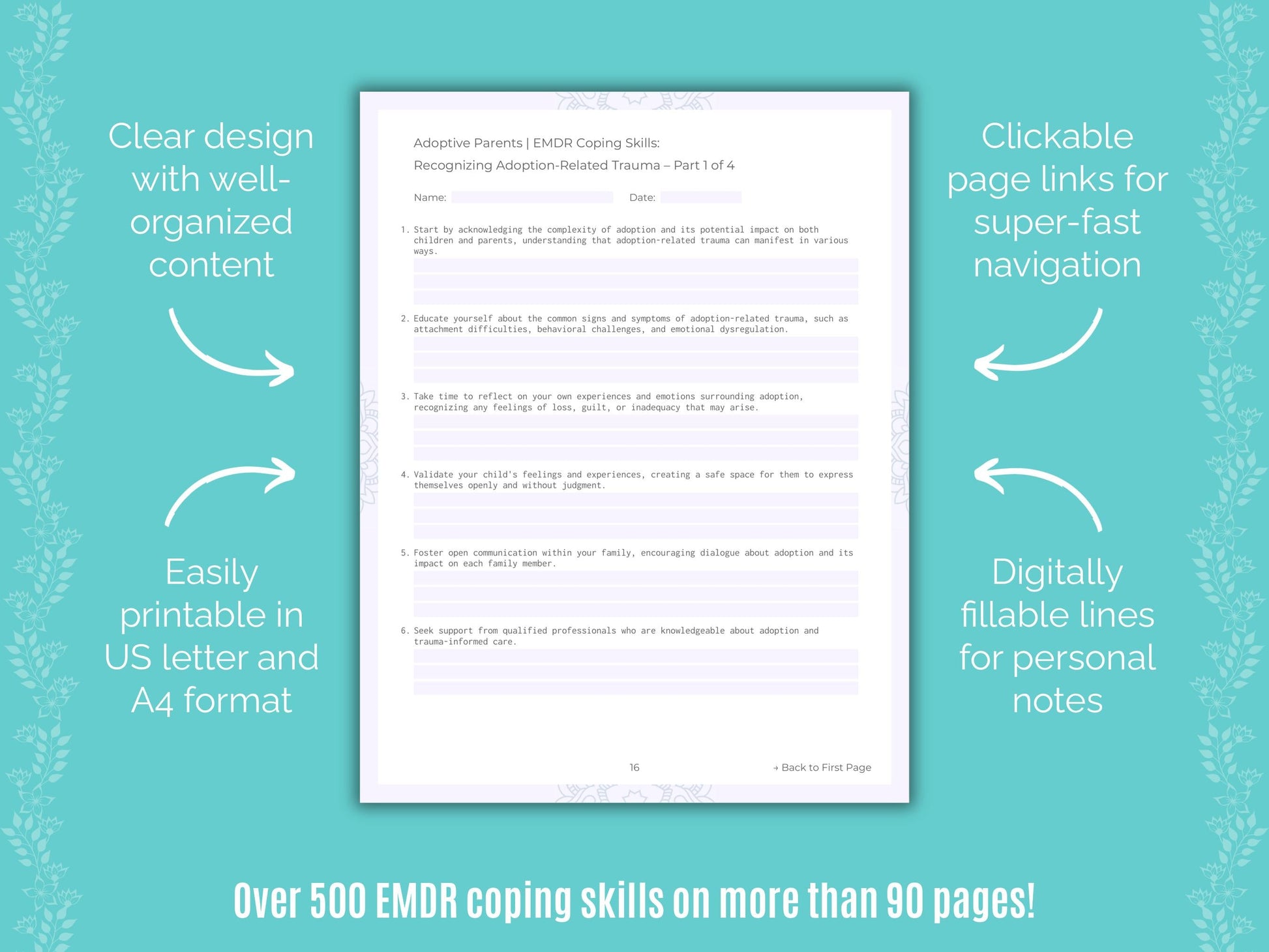 Adoptive Parents Eye Movement Desensitization and Reprocessing (EMDR) Counseling Templates