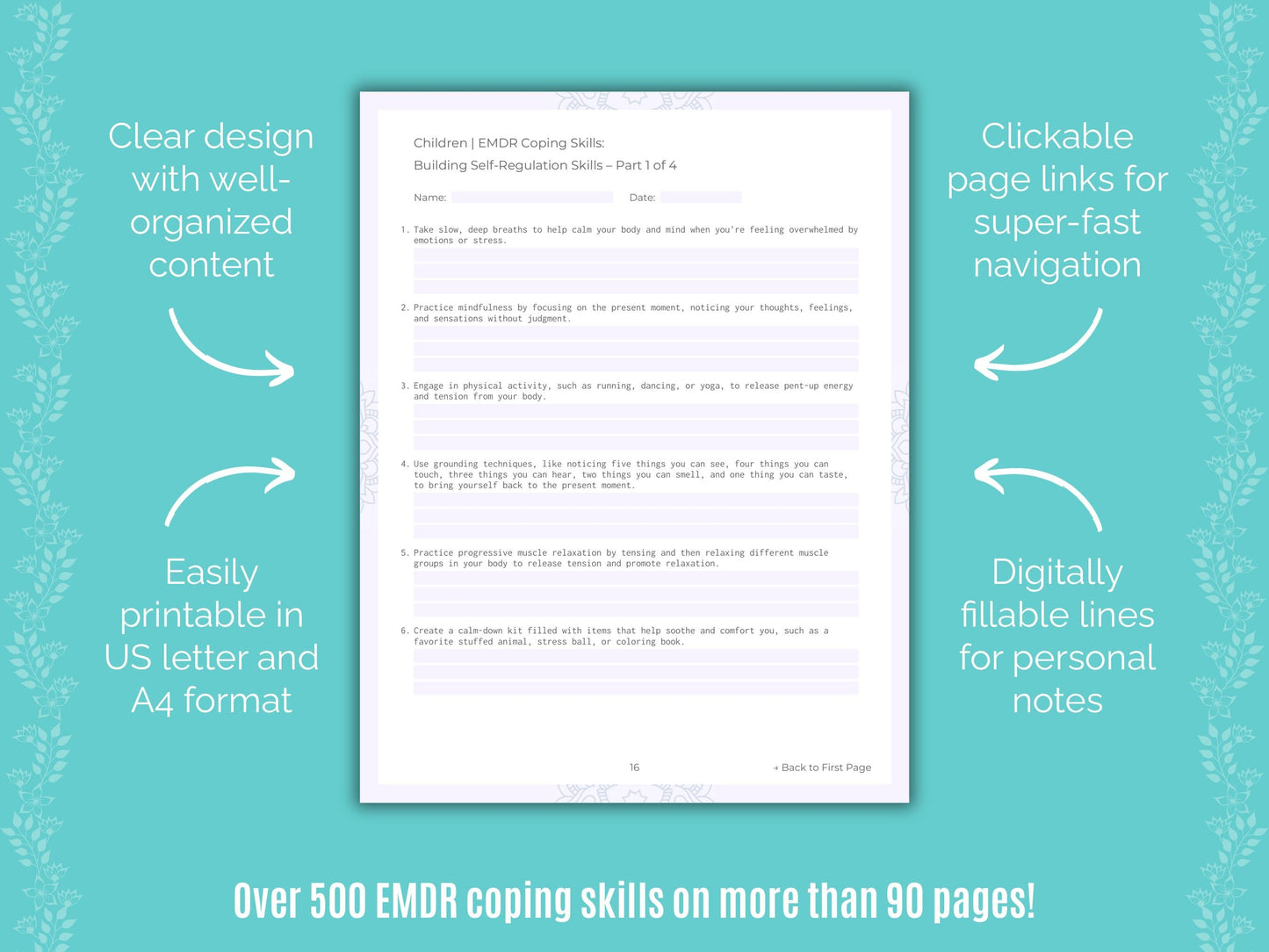 Children Eye Movement Desensitization and Reprocessing (EMDR) Counseling Templates