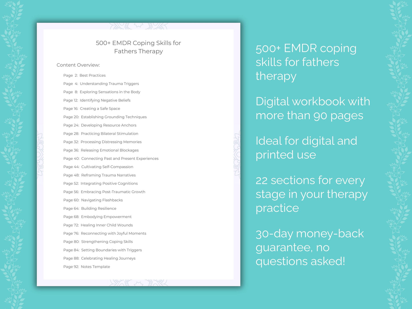 Fathers Eye Movement Desensitization and Reprocessing (EMDR) Therapist Worksheets