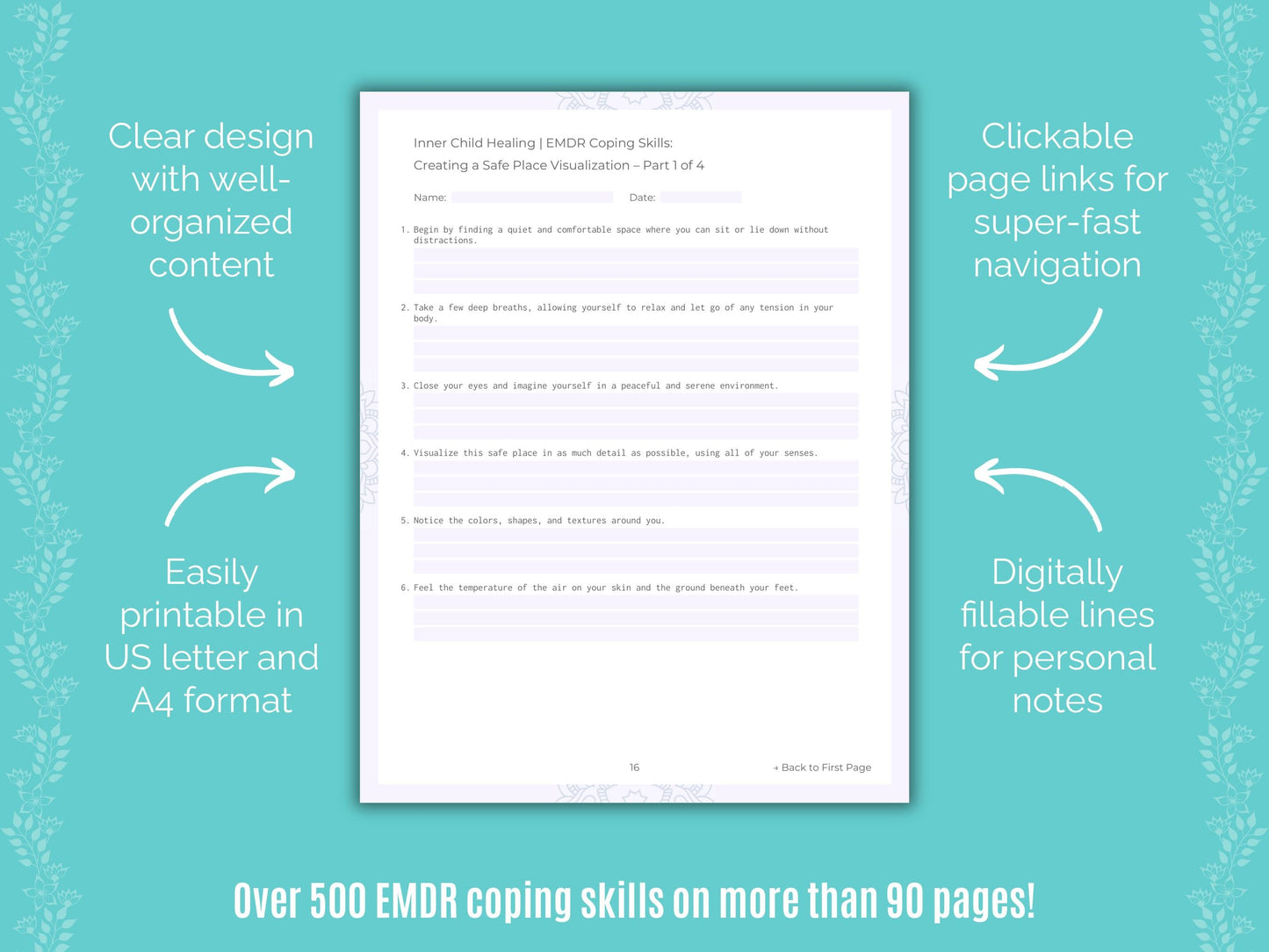 Inner Child Healing Eye Movement Desensitization and Reprocessing (EMDR) Counseling Templates