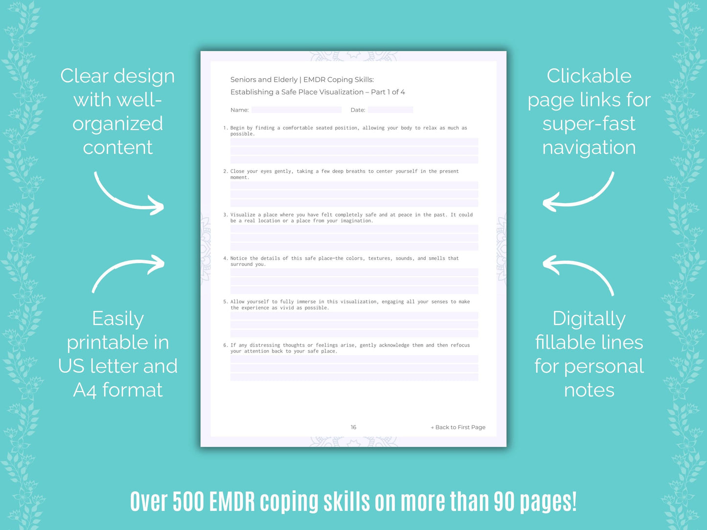 Seniors and Elderly Eye Movement Desensitization and Reprocessing (EMDR) Counseling Templates