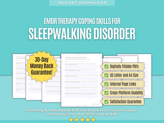 Sleepwalking Disorder Eye Movement Desensitization and Reprocessing (EMDR) Psychology Workbooks