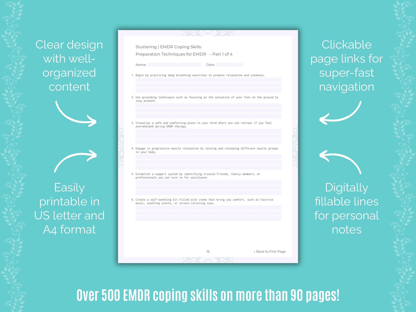 Stuttering Eye Movement Desensitization and Reprocessing (EMDR) Counseling Templates