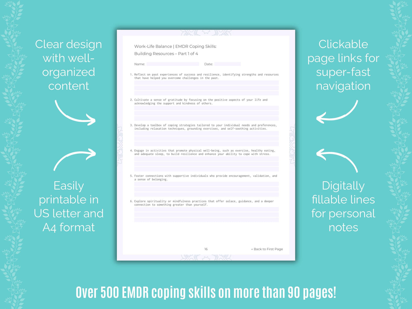 Work-Life Balance Eye Movement Desensitization and Reprocessing (EMDR) Counseling Templates