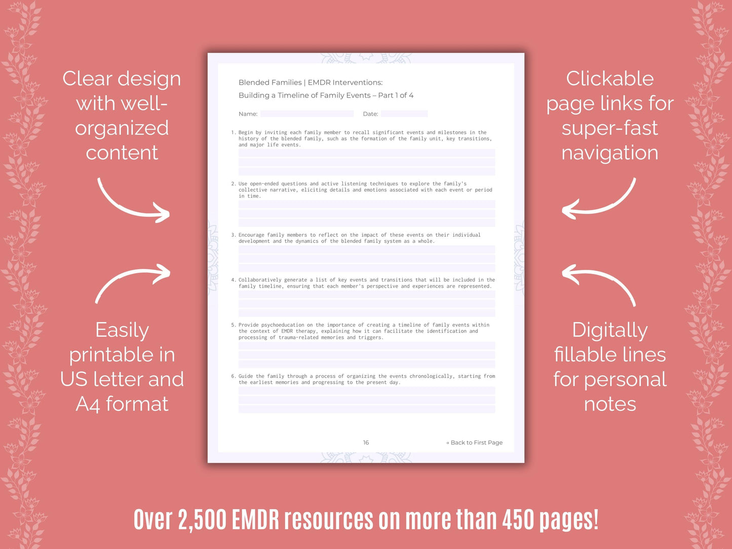 Blended Families Eye Movement Desensitization and Reprocessing (EMDR) Counseling Templates