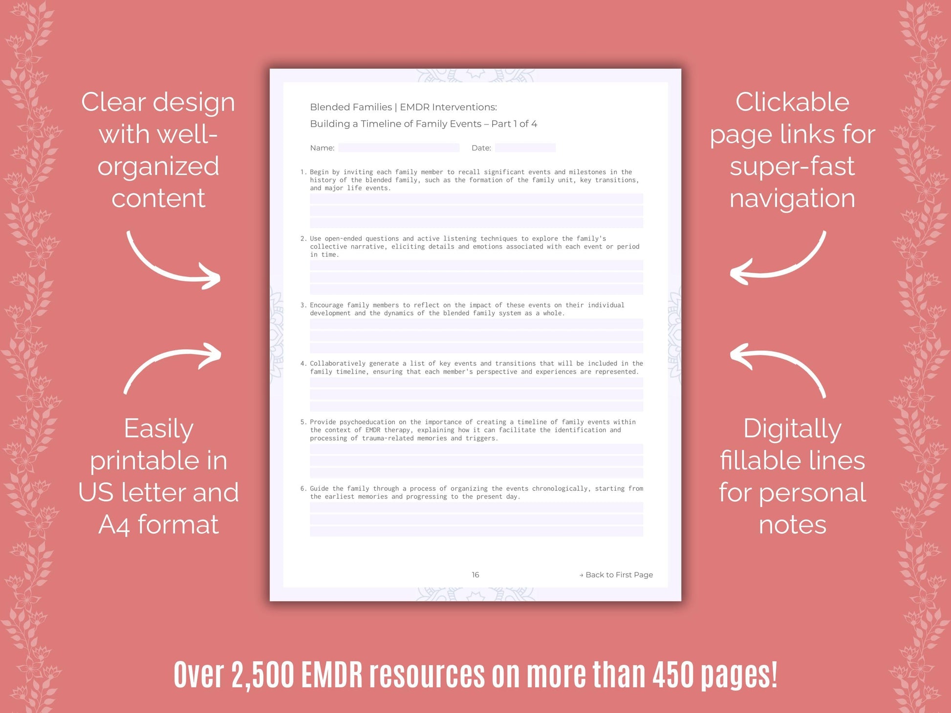 Blended Families Eye Movement Desensitization and Reprocessing (EMDR) Counseling Templates