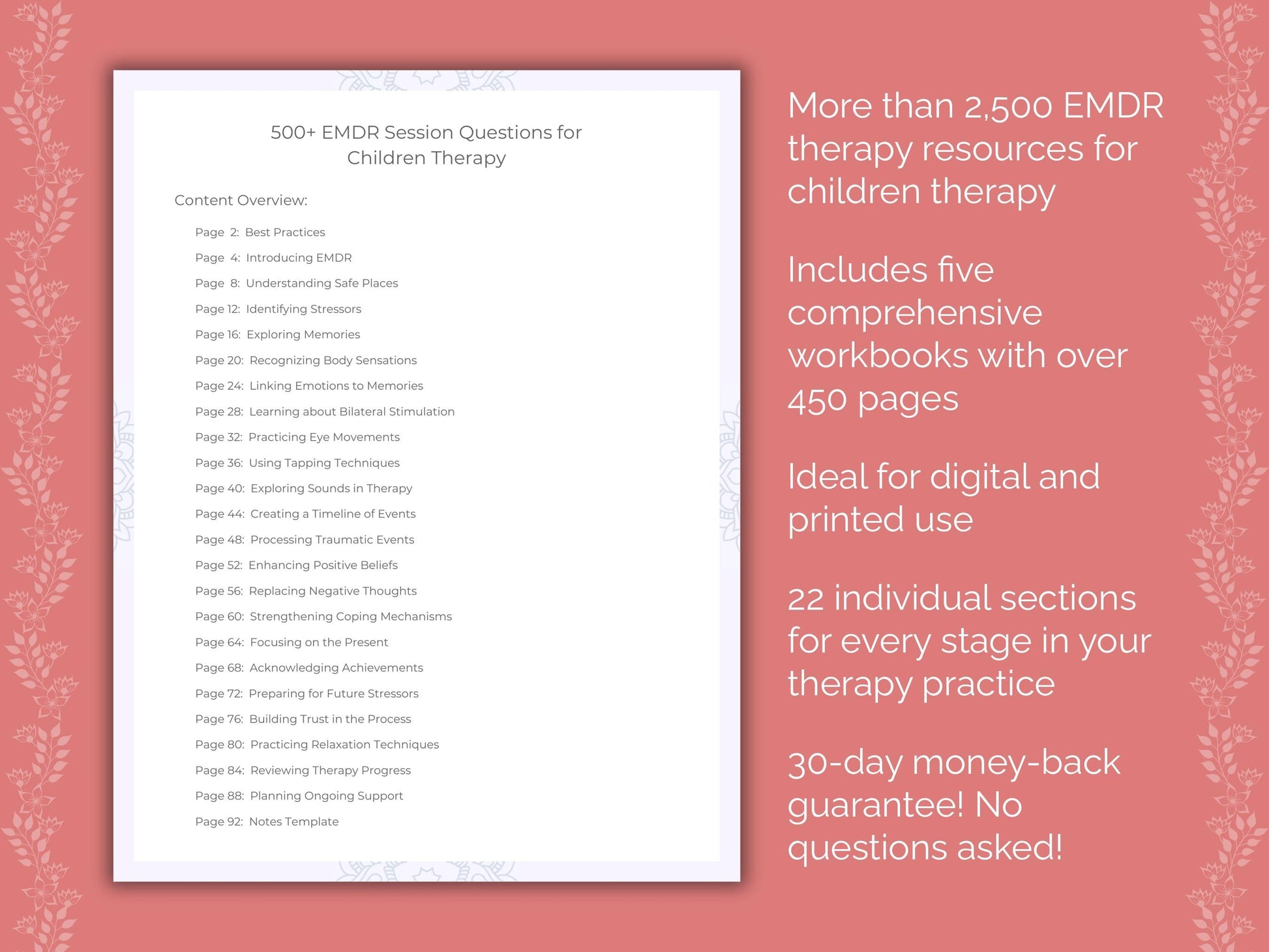 Children Eye Movement Desensitization and Reprocessing (EMDR) Therapist Worksheets