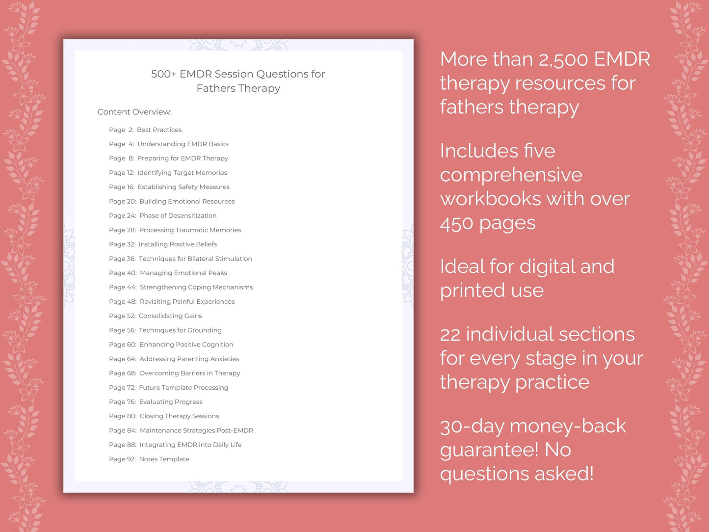 Fathers Eye Movement Desensitization and Reprocessing (EMDR) Therapist Worksheets