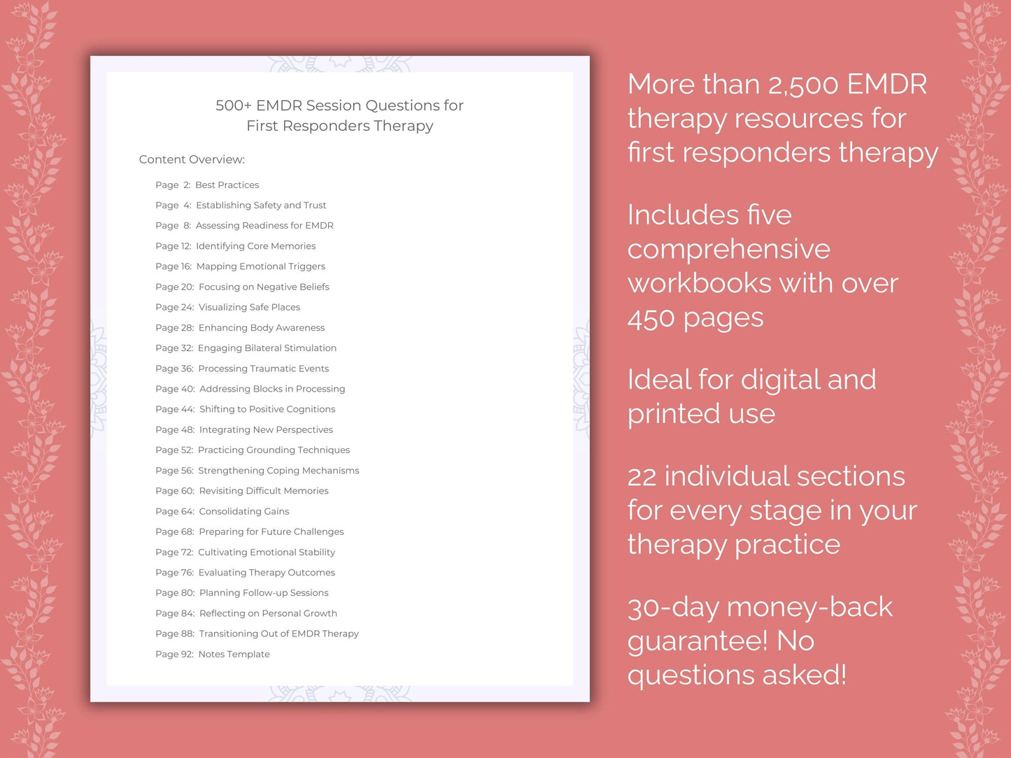 First Responders Eye Movement Desensitization and Reprocessing (EMDR) Therapist Worksheets