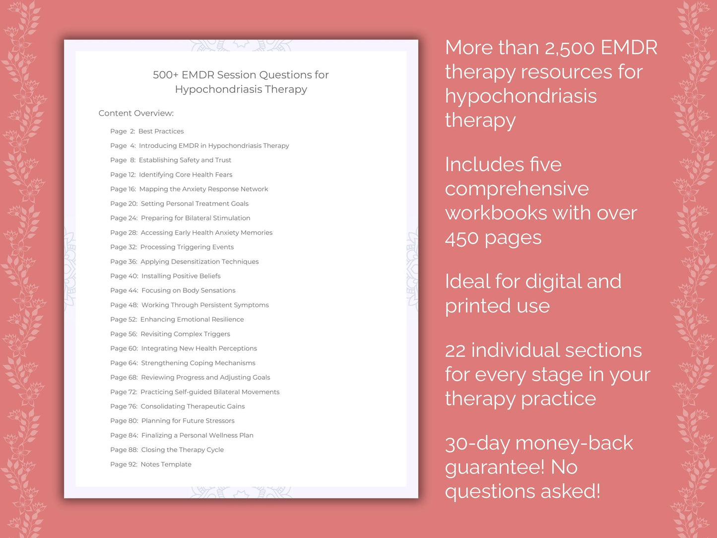 Hypochondriasis Eye Movement Desensitization and Reprocessing (EMDR) Therapist Worksheets