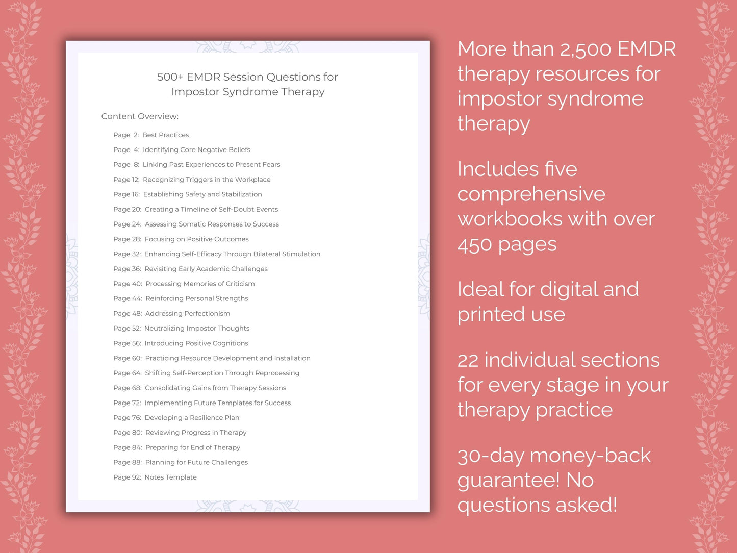 Impostor Syndrome Eye Movement Desensitization and Reprocessing (EMDR) Therapist Worksheets