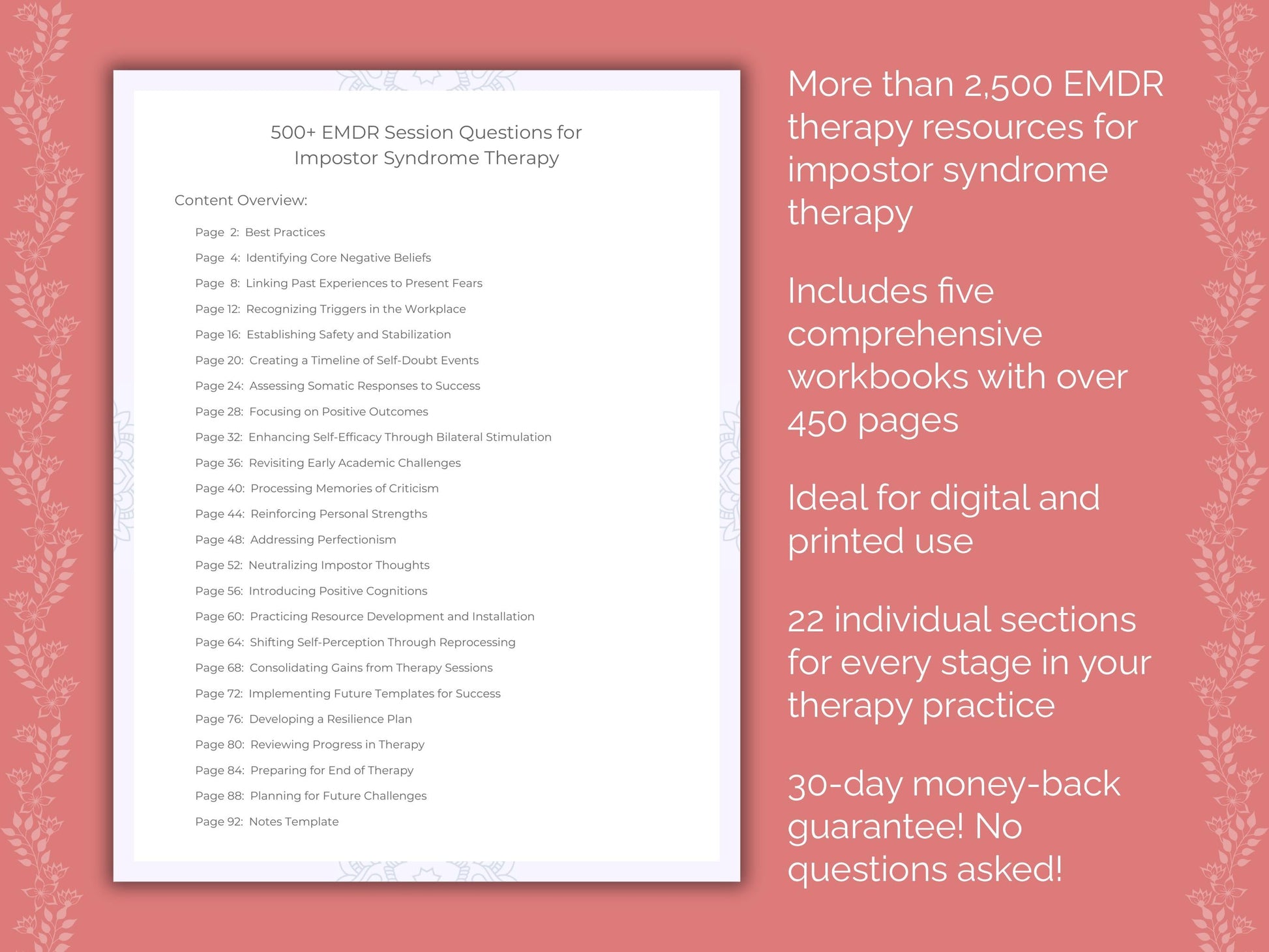 Impostor Syndrome Eye Movement Desensitization and Reprocessing (EMDR) Therapist Worksheets