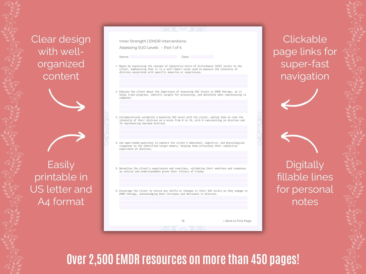 Inner Strength Eye Movement Desensitization and Reprocessing (EMDR) Counseling Templates