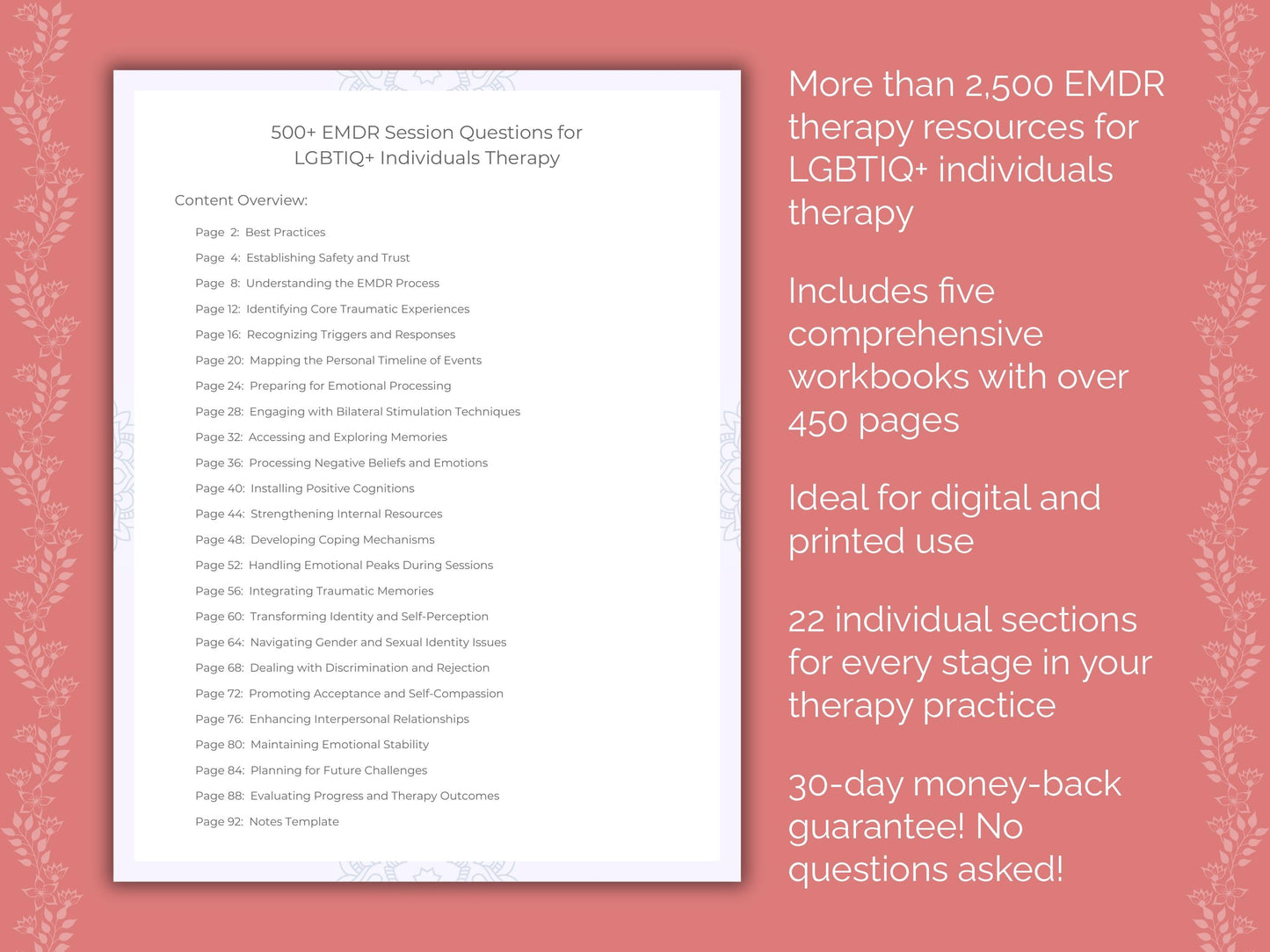 LGBTIQ+ Individuals Eye Movement Desensitization and Reprocessing (EMDR) Therapist Worksheets