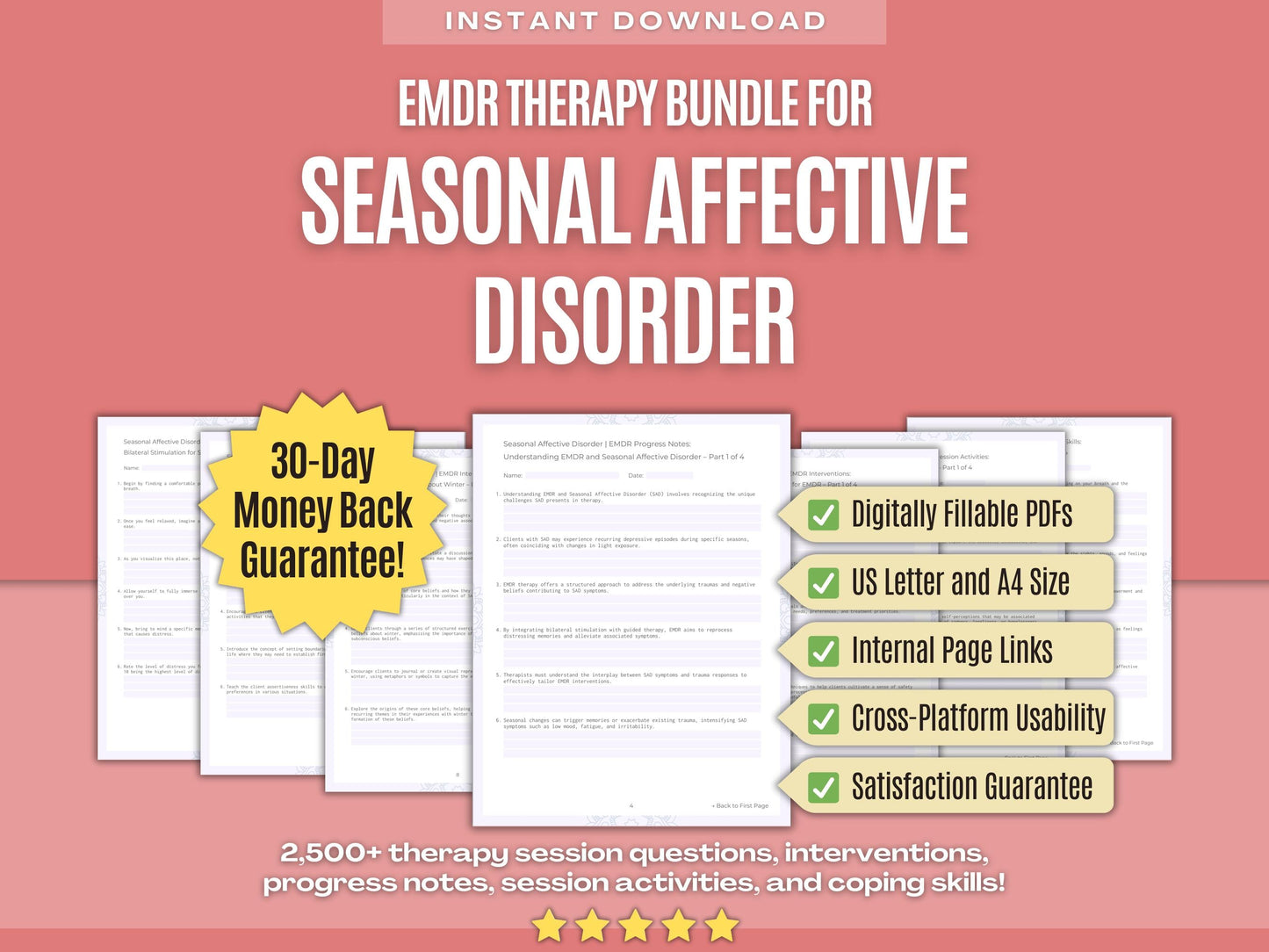 Seasonal Affective Disorder Eye Movement Desensitization and Reprocessing (EMDR) Psychology Workbooks