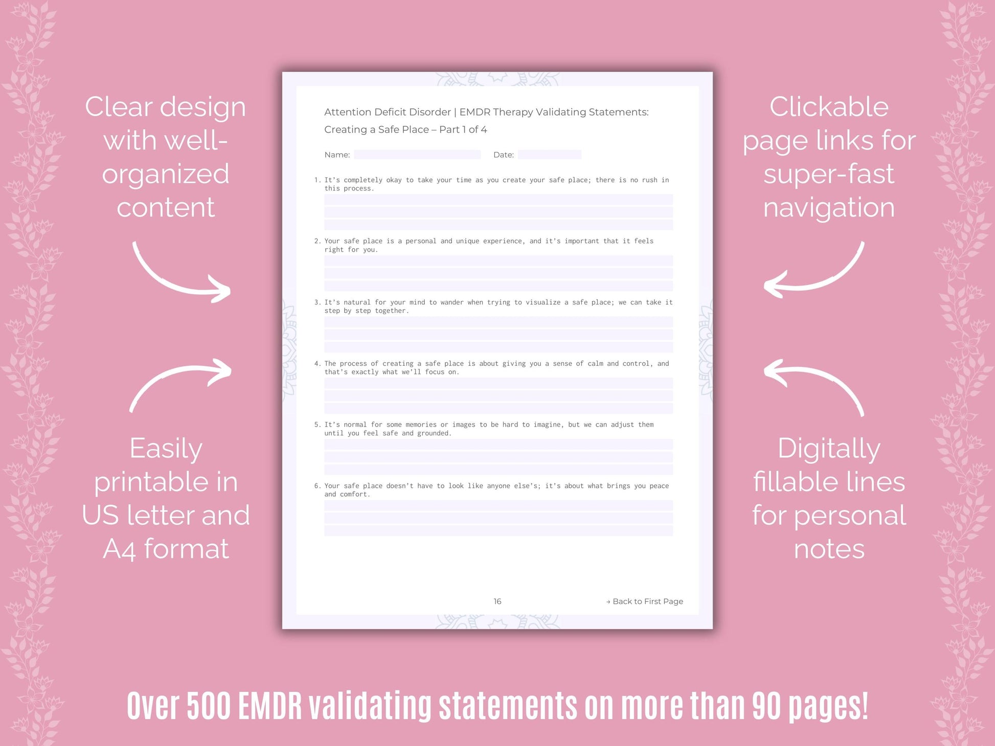 Attention Deficit Disorder (ADD) Eye Movement Desensitization and Reprocessing (EMDR) Counseling Templates