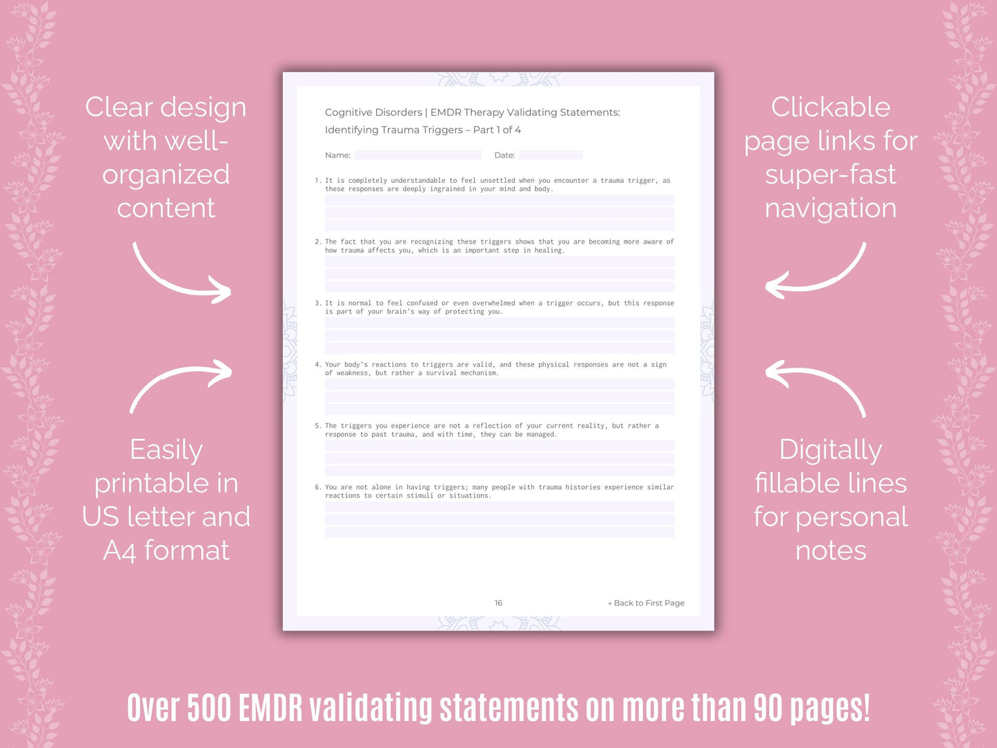 Cognitive Disorders Eye Movement Desensitization and Reprocessing (EMDR) Counseling Templates