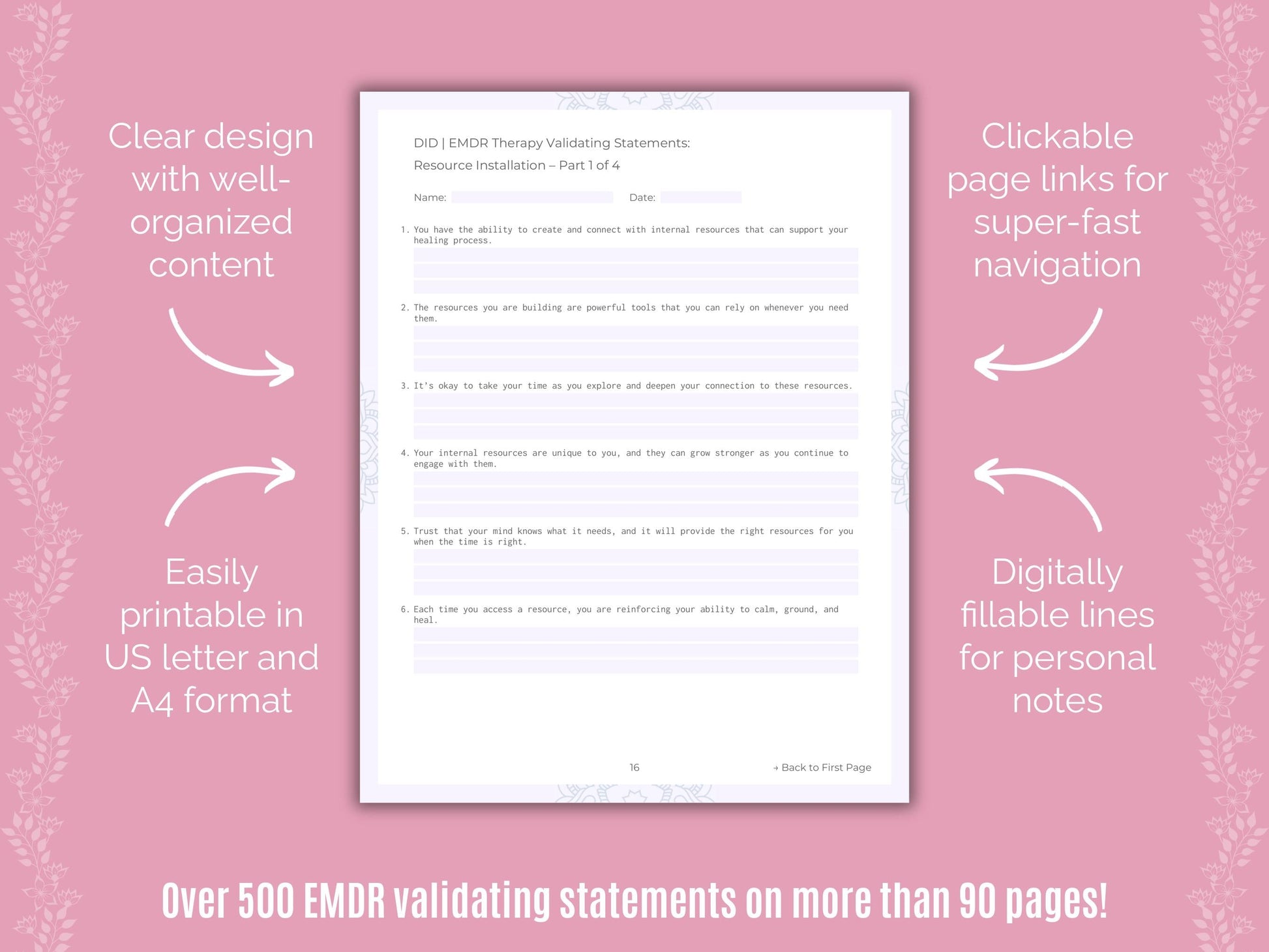 Dissociative Identity Disorder (DID) Eye Movement Desensitization and Reprocessing (EMDR) Counseling Templates