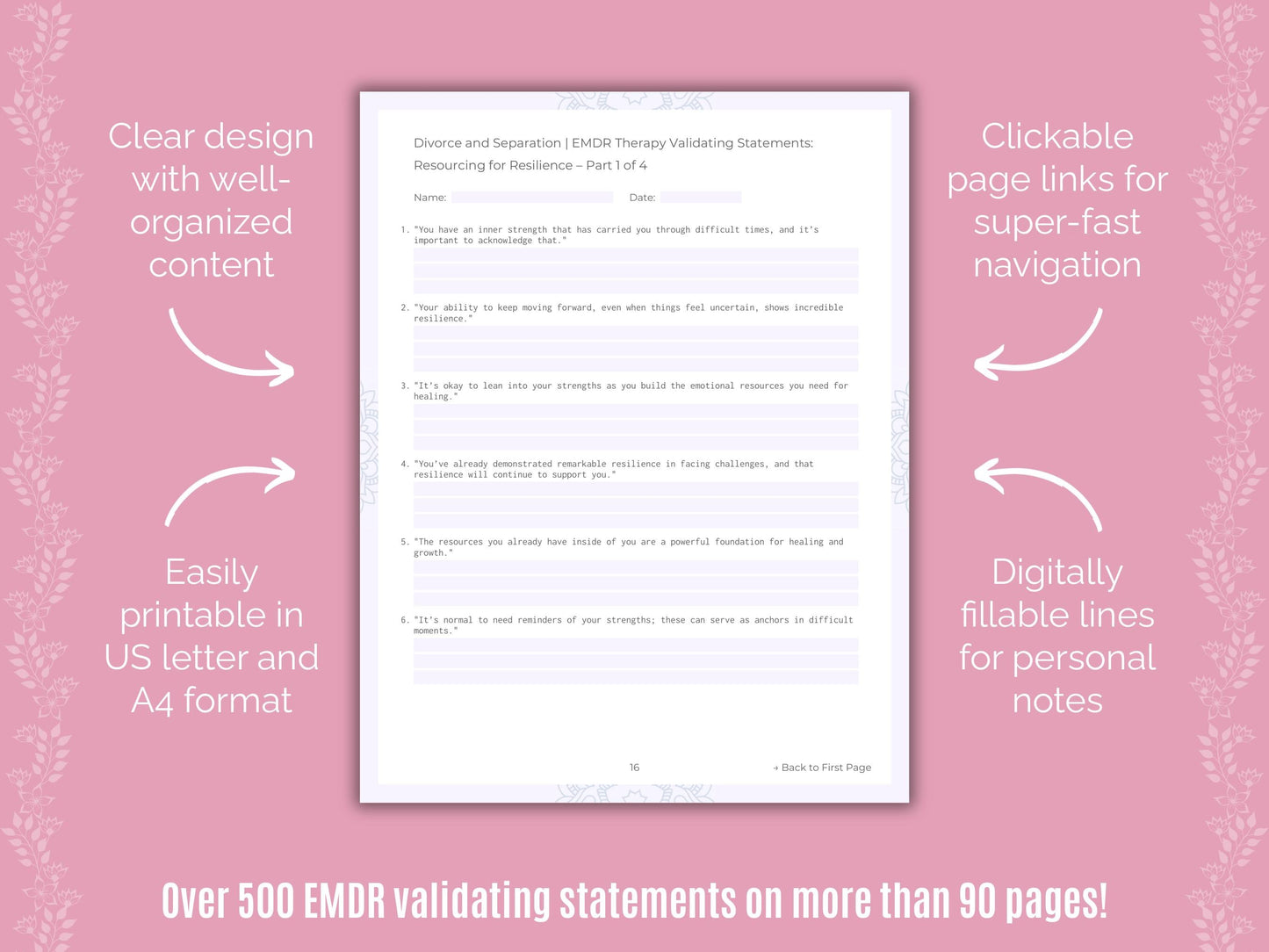 Divorce and Separation Eye Movement Desensitization and Reprocessing (EMDR) Counseling Templates