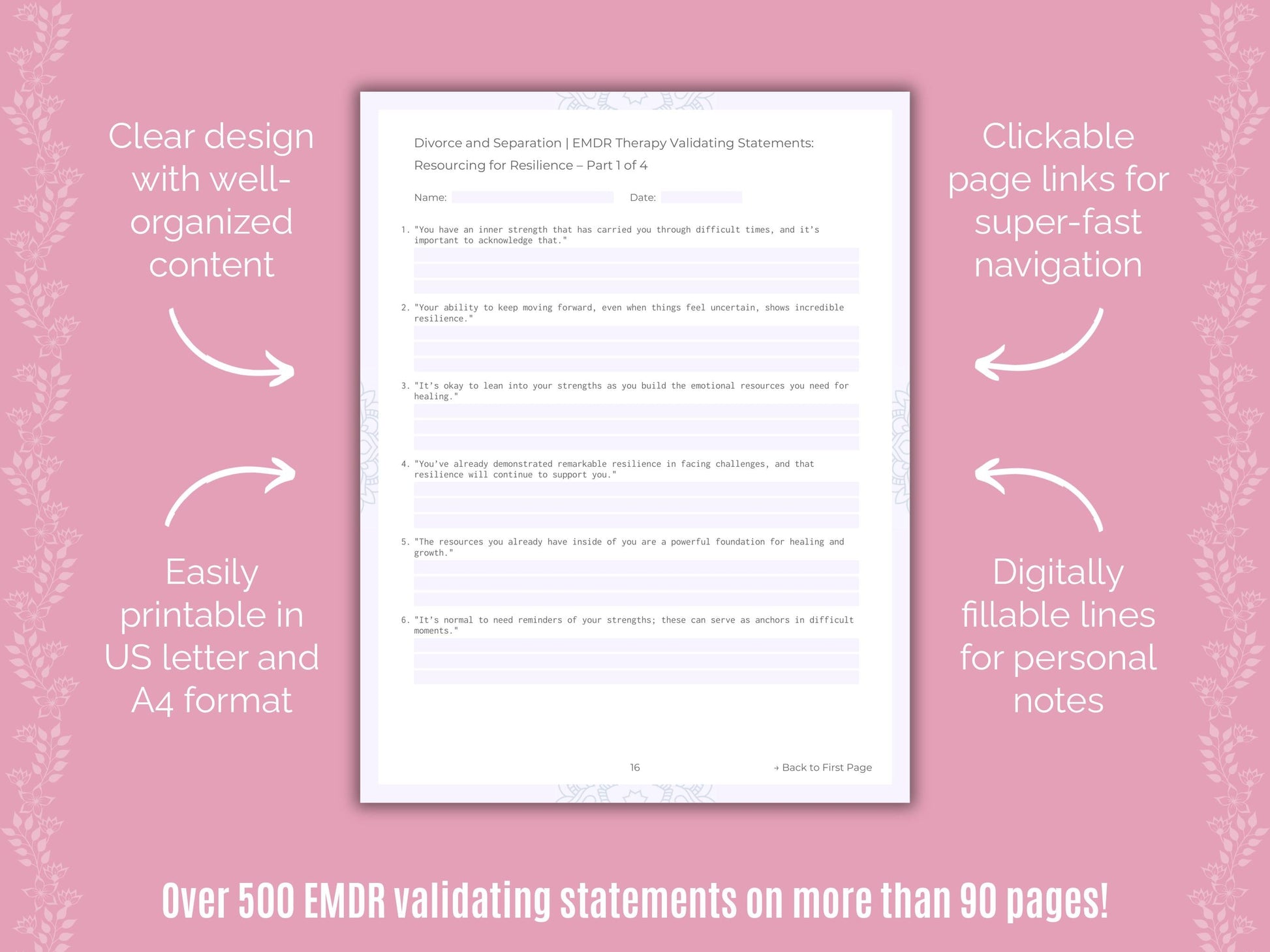Divorce and Separation Eye Movement Desensitization and Reprocessing (EMDR) Counseling Templates