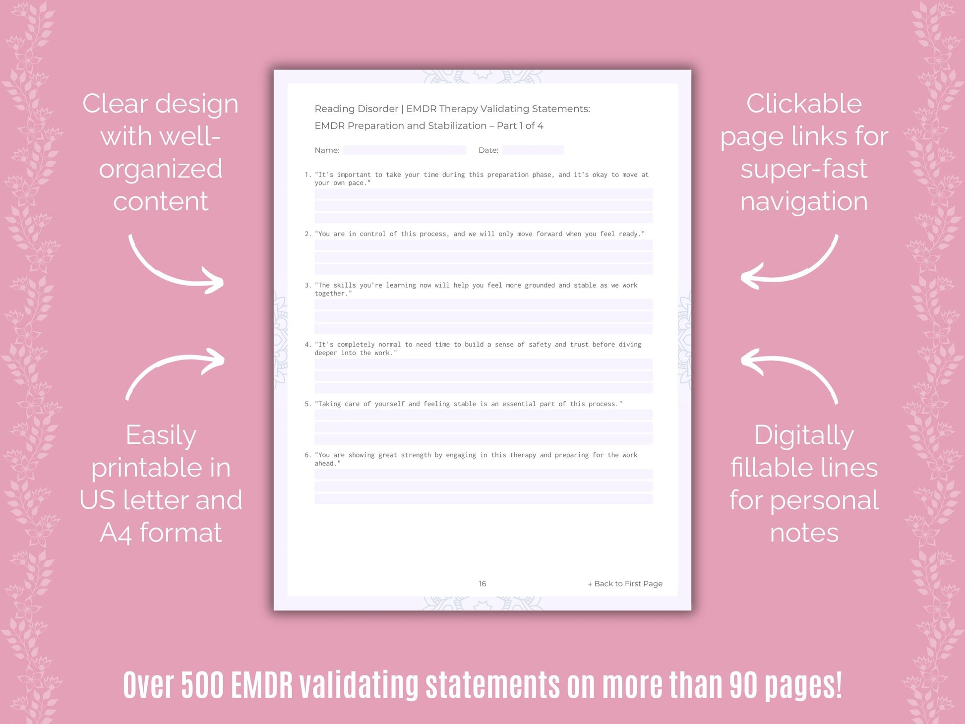 Reading Disorder Eye Movement Desensitization and Reprocessing (EMDR) Counseling Templates