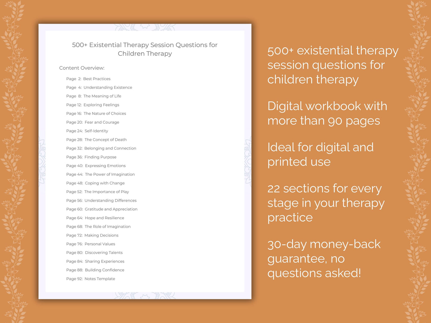 Children Existential Therapy Therapist Worksheets