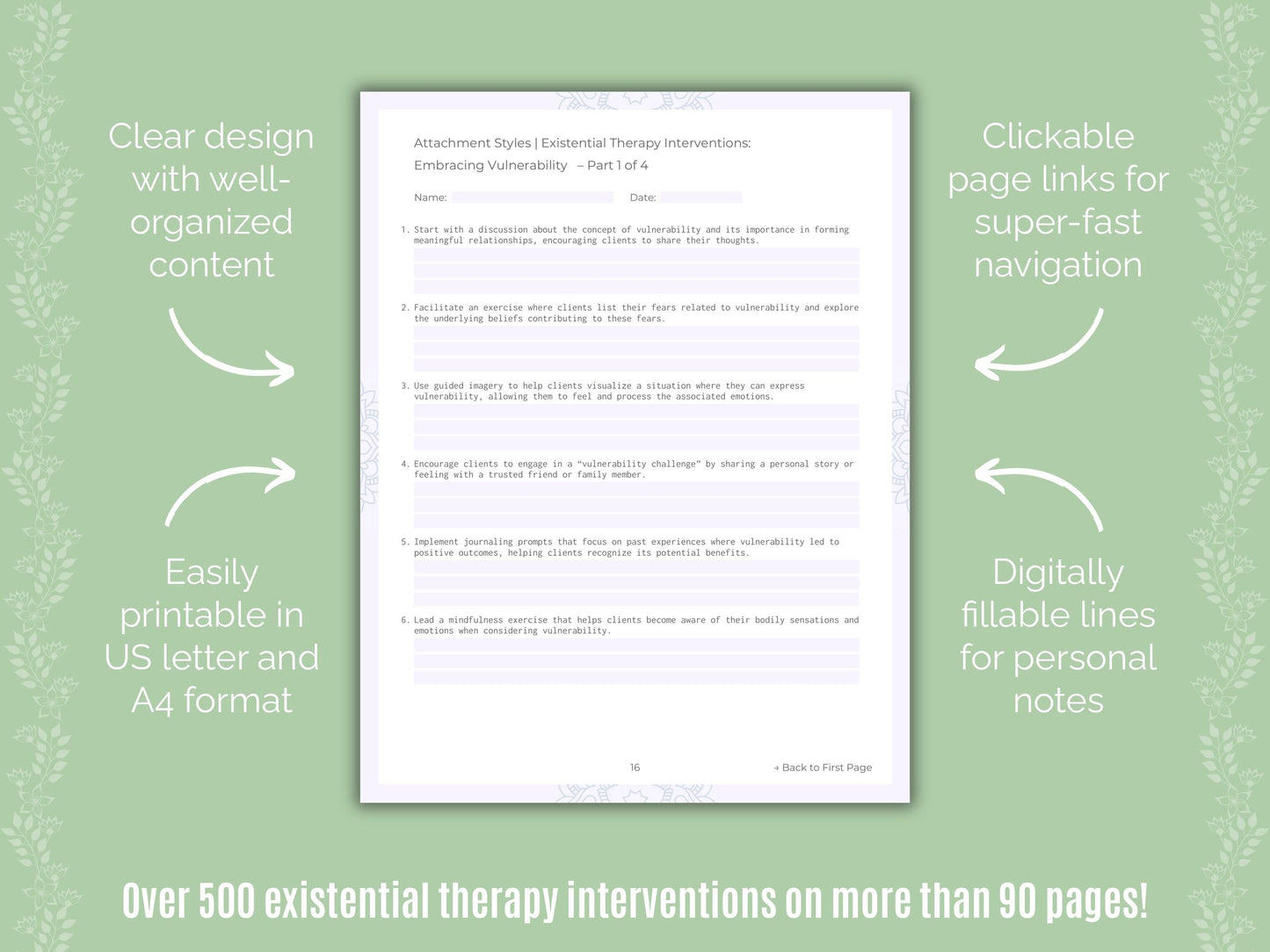 Attachment Styles Existential Therapy Counseling Templates
