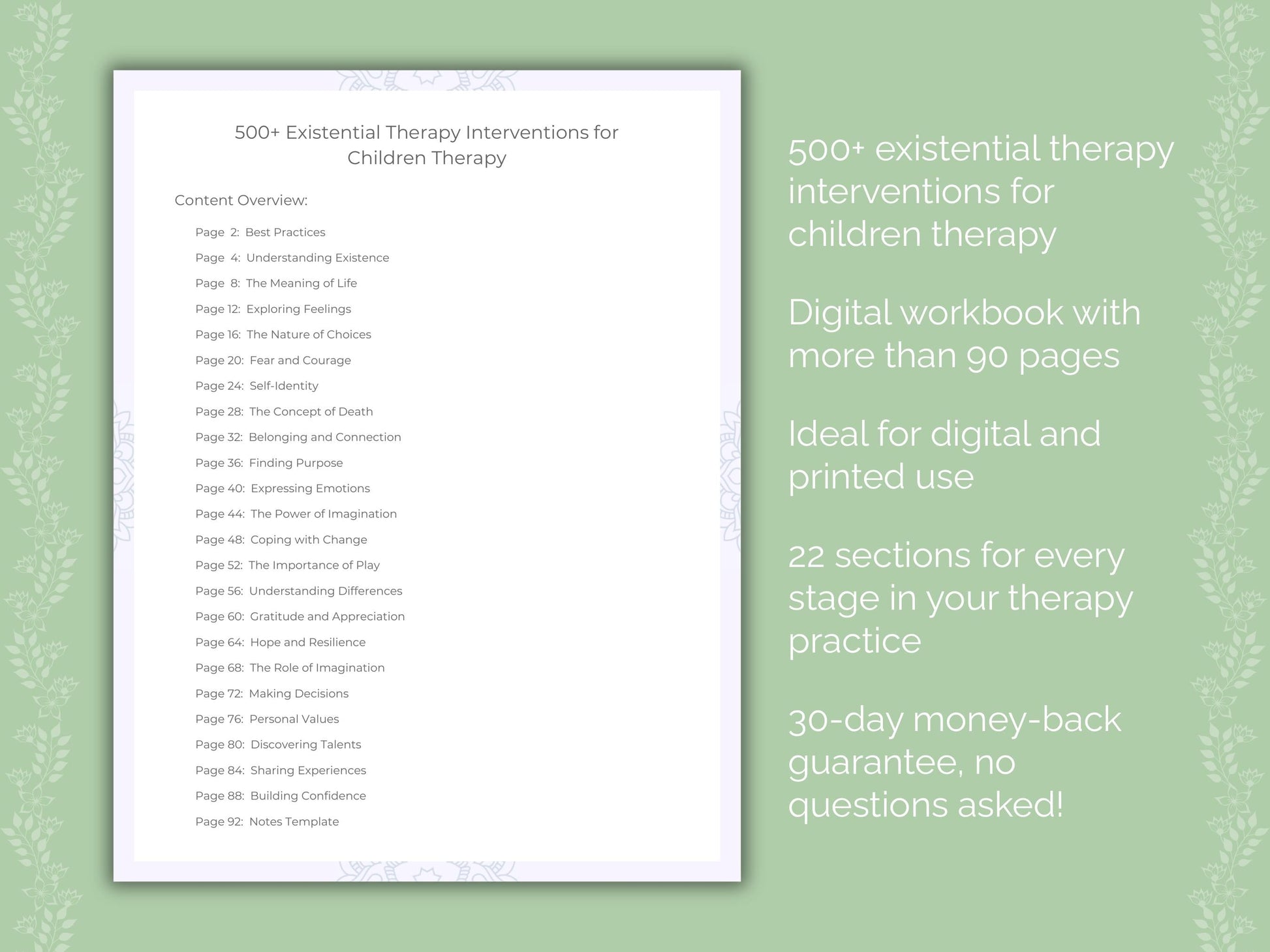 Children Existential Therapy Therapist Worksheets